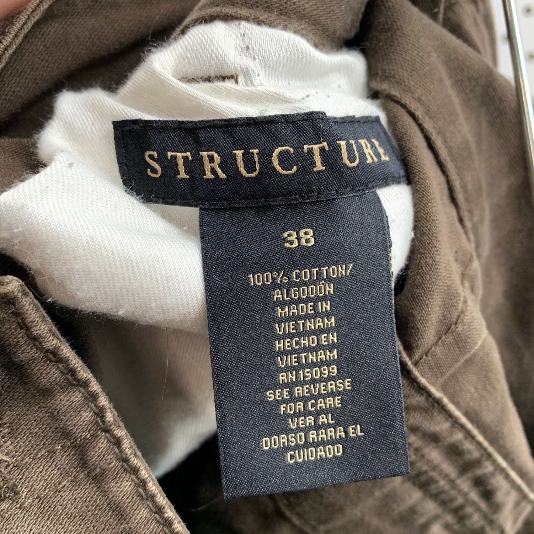 Vintage VINTAGE Structure Cargo Shorts Mens 38x9.5 Brown Utility Pockets 100% Cotton Size US 38 / EU 54 - 3 Thumbnail