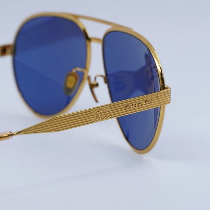 Gucci Gucci GG1513S 005 Sunglasses Gold Aviator Frame, Blue Size ONE SIZE - 5 Thumbnail
