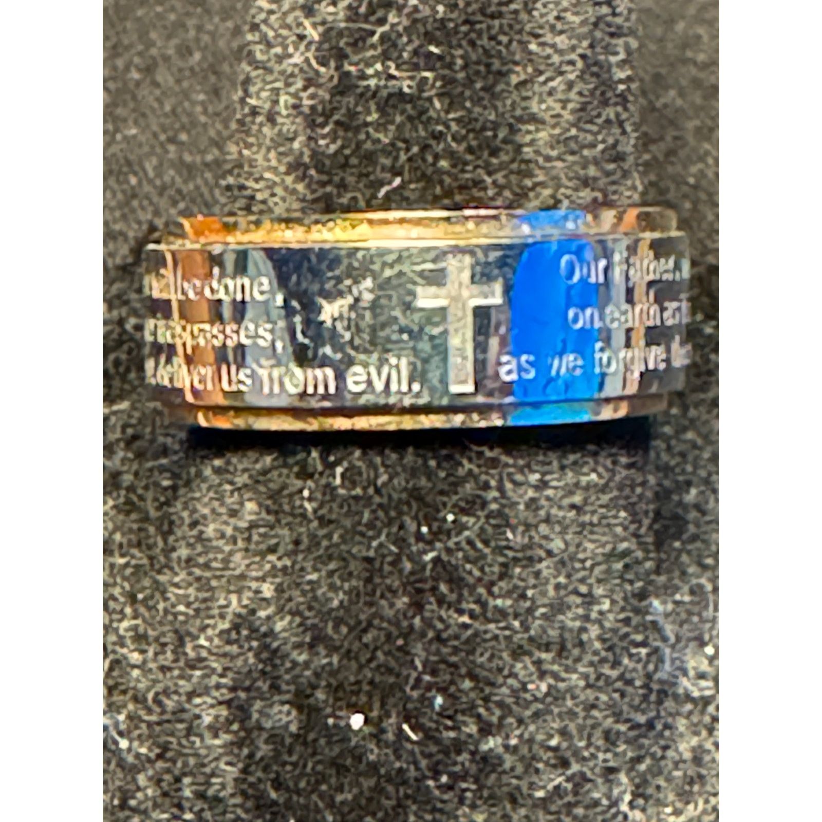 Other Gold & Silver Tone Lords Prayer Ring Size 7 Size ONE SIZE - 2 Thumbnail
