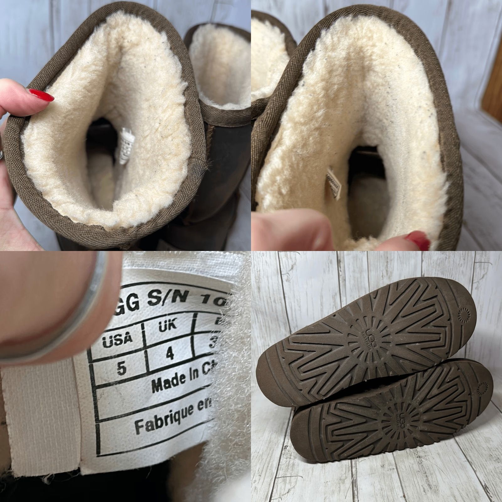 Ugg Ugg Short Dark Brown Leather Water Resistant Winter Boots size 5 Size 27" / US 4 / IT 40 - 8 Thumbnail