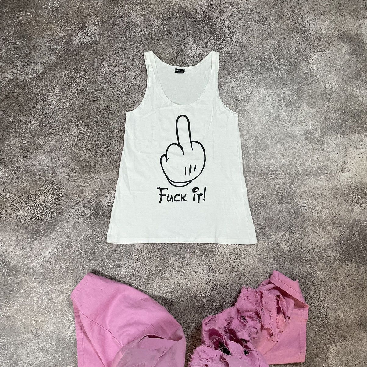 Vintage Vintage Y2K Graphic Tee Slogan Middle Finger Punk Streetwear Size US S / EU 44-46 / 1 - 1 Thumbnail