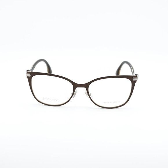 Jimmy Choo Jimmy Choo JC256 012R 00 Eyeglasses Brown/Silver 53mm Frame Size ONE SIZE - 3 Thumbnail