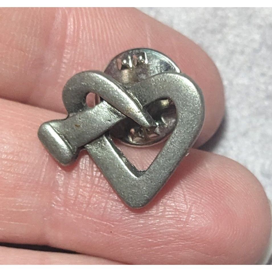 Other CTA Twisted Nail Heart Silver Tone Lapel Pin Size ONE SIZE - 7 Thumbnail