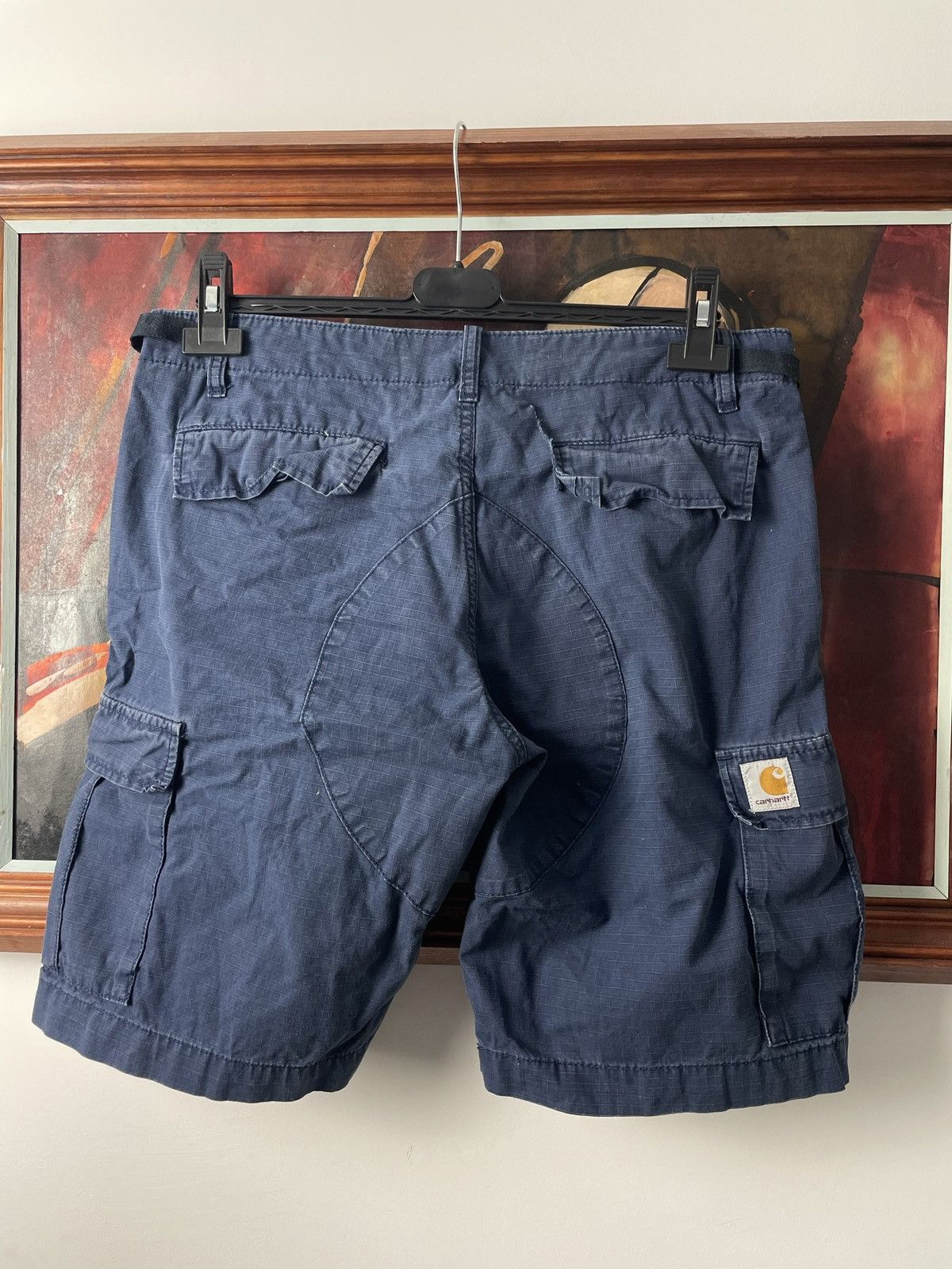 Carhartt Rare Vintage Carhartt Aviation Bermuda Navy Cargo Shorts Size US 33 - 1 Thumbnail