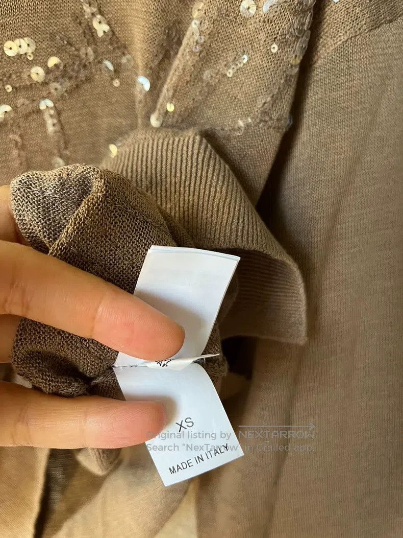 Brunello Cucinelli Brunello Cucinelli Linen embroidered sequin knit top Size XS / US 0-2 / IT 36-38 - 5 Thumbnail