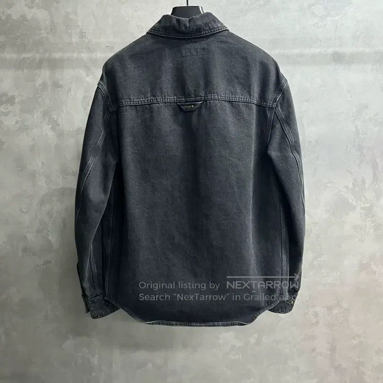 Louis Vuitton Black washed Logo embossed denim jacket
