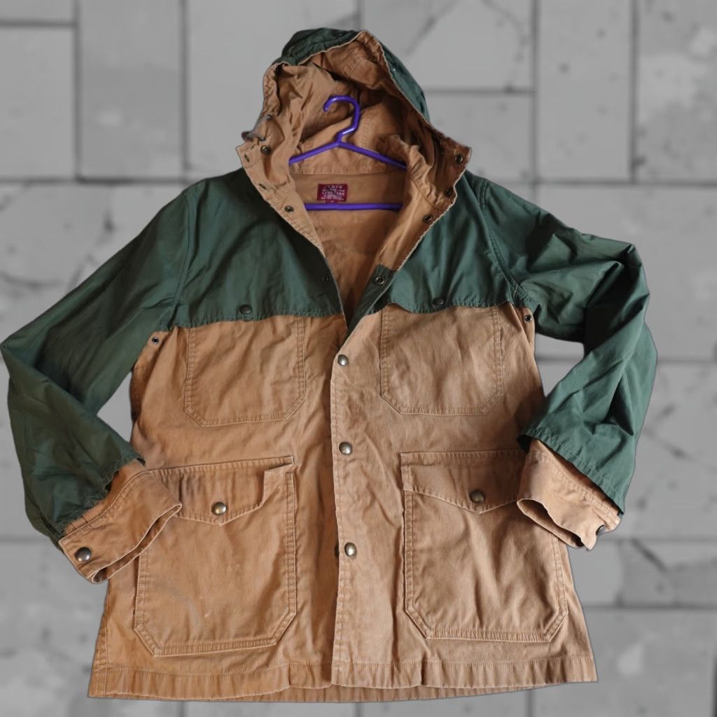 J.Crew VINTAGE J.CREW Jacket Bed Beige Green Barn Chore Coat Hooded Shell Pockets Mens M Beige Military Jacket Size US M / EU 48-50 / 2 - 1 Thumbnail
