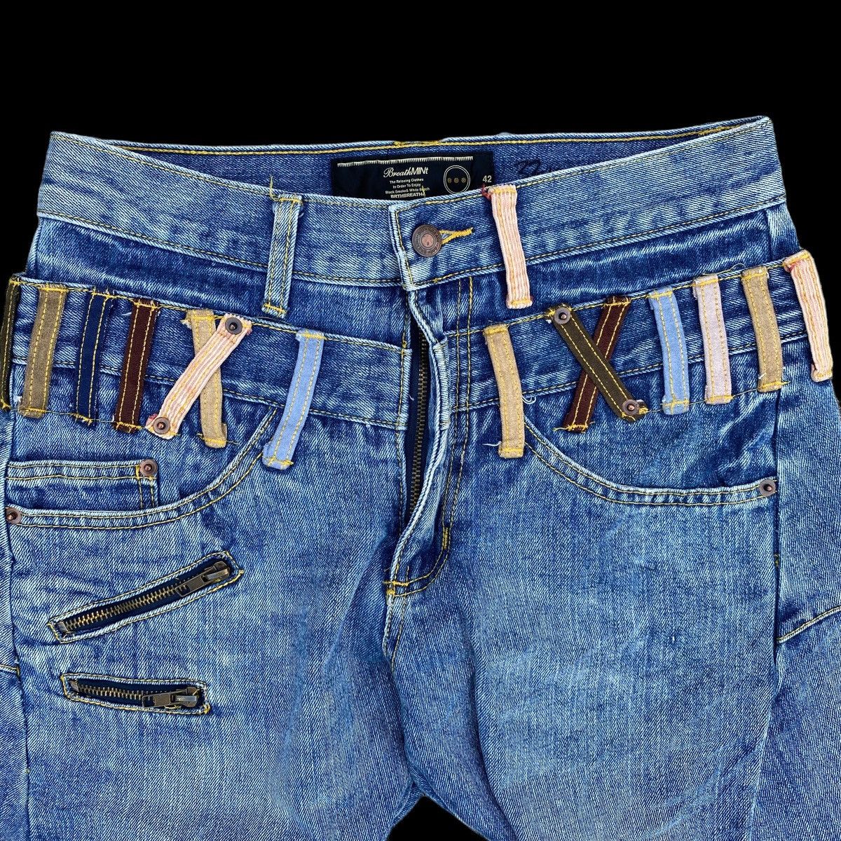 Japanese Brand × Vintage DOUBLE WAIST BREATH MINT DISTRESSED BONDAGE DENIM PANTS Size US 31 - 6 Thumbnail