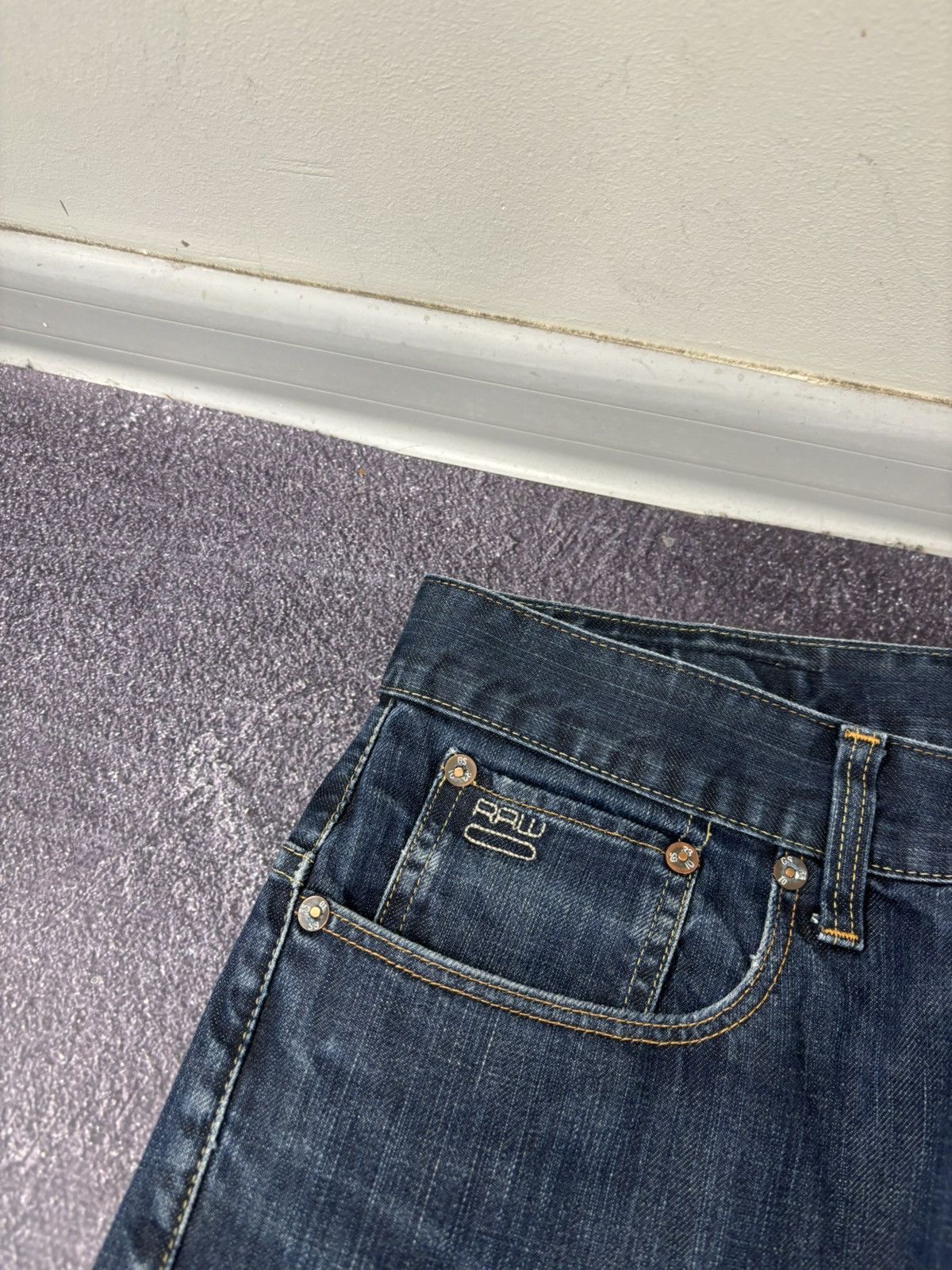 G-Star Vintage G-Star Raw Avant Garde Hype Blue Denim Biker Jeans Size US 33 - 10 Thumbnail