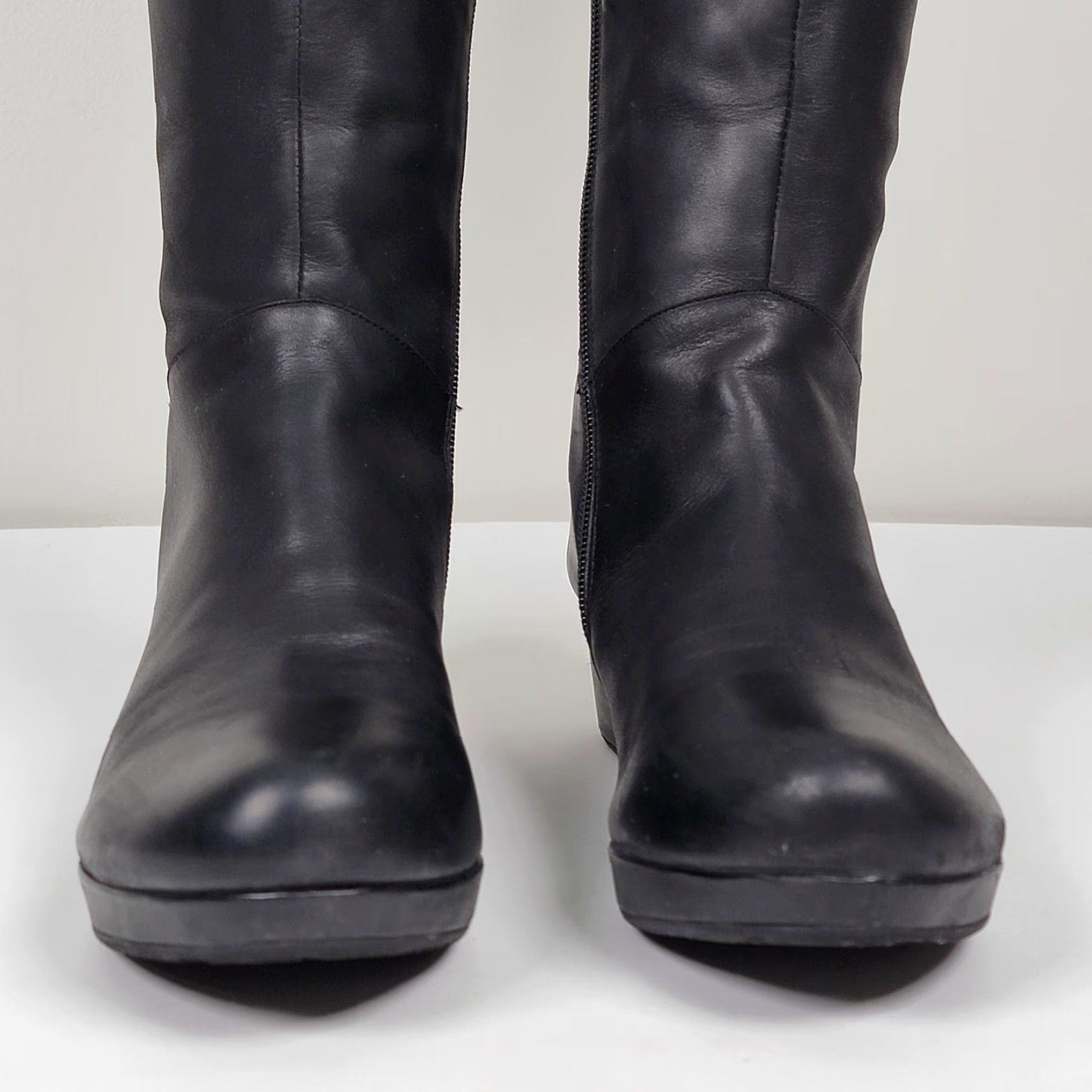 Vintage VINTAGE Yiga Knee High Black Leather Womens Size 10 Wedge Boots by Chocolat Blu Blade Boots Size US 10 / IT 40 - 3 Thumbnail