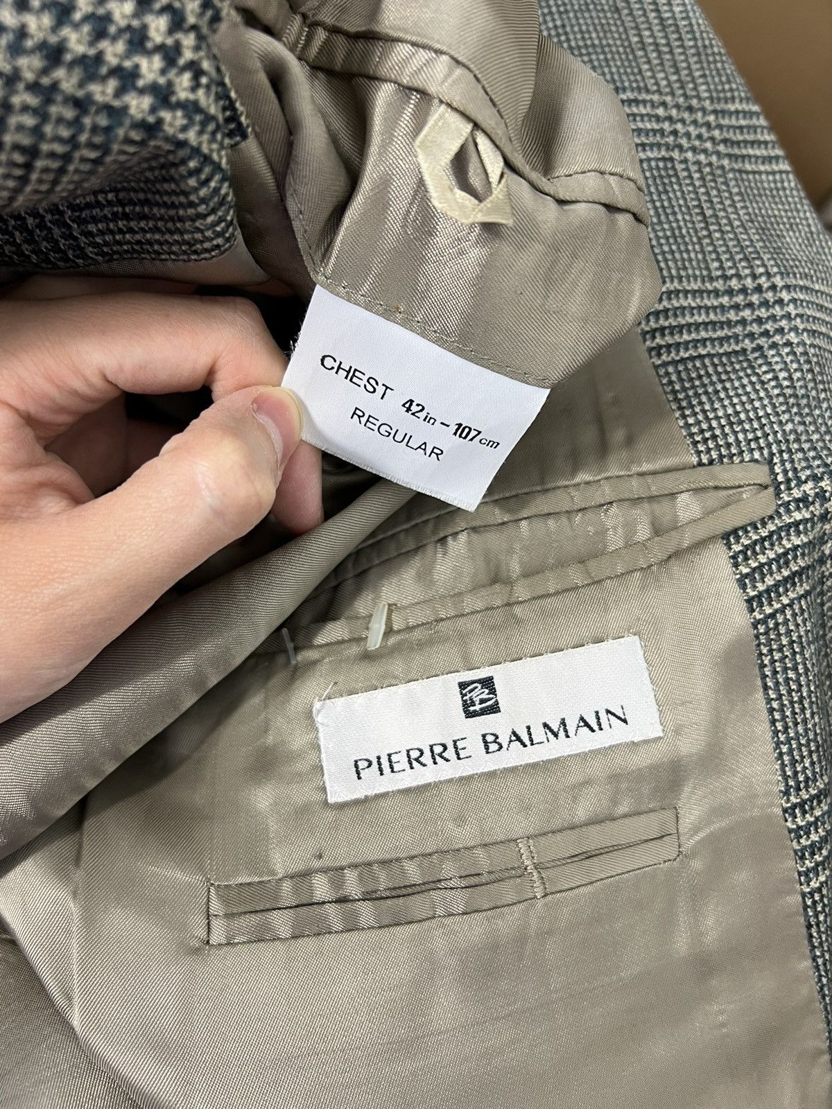 Pierre Balmain Wool Blazer Pierre Balmain Vintage Size US L / EU 52-54 / 3 - 3 Thumbnail