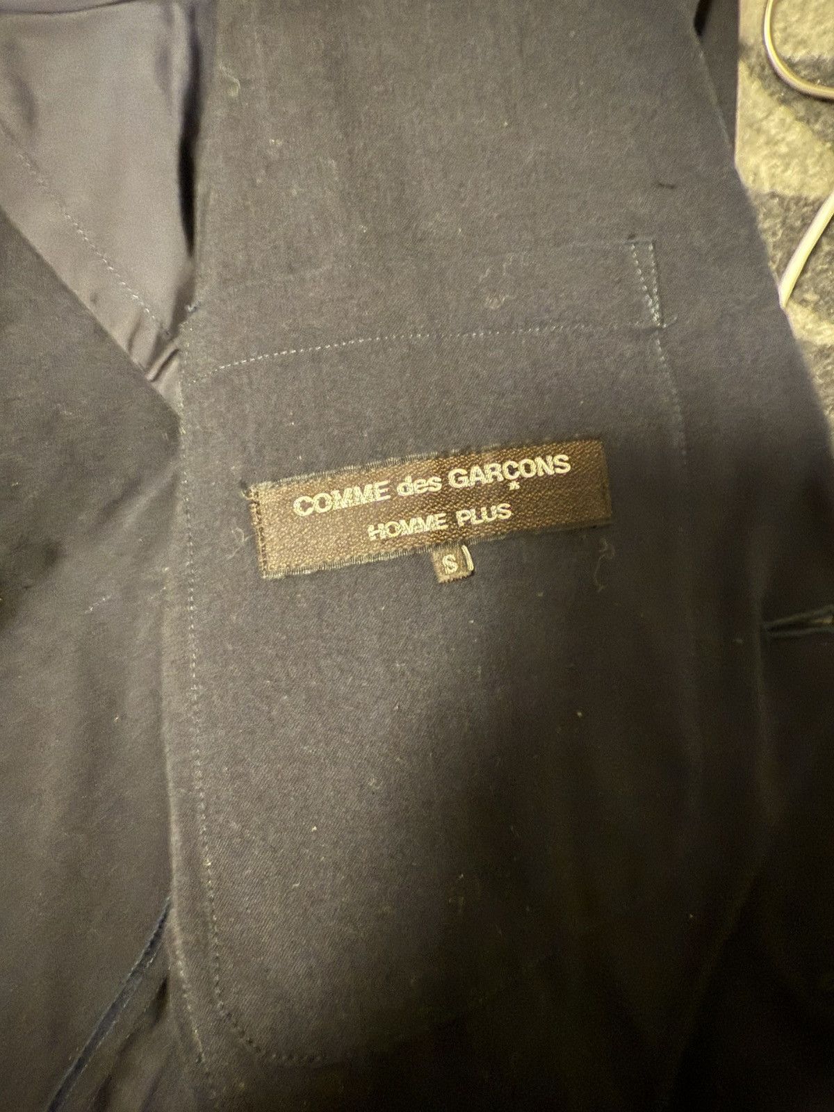 Comme des Garcons × Comme des Garcons Homme Plus Comme des garçons homme plus pleated blazer navy Size 44R - 3 Thumbnail
