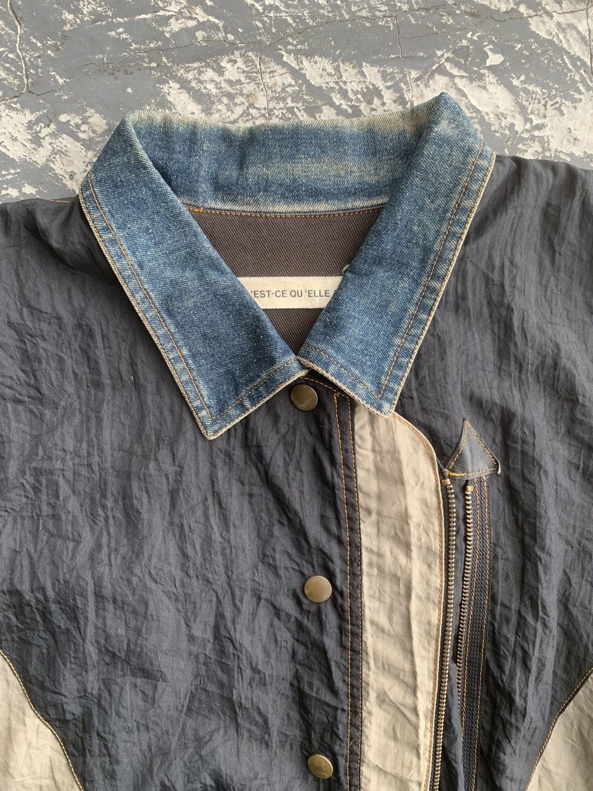 Jean Paul Gaultier 90’s Jean Paul Gaultier “QU’EST-CE QU’ELLE A? Nylon Denim Size US XL / EU 56 / 4 - 10 Thumbnail