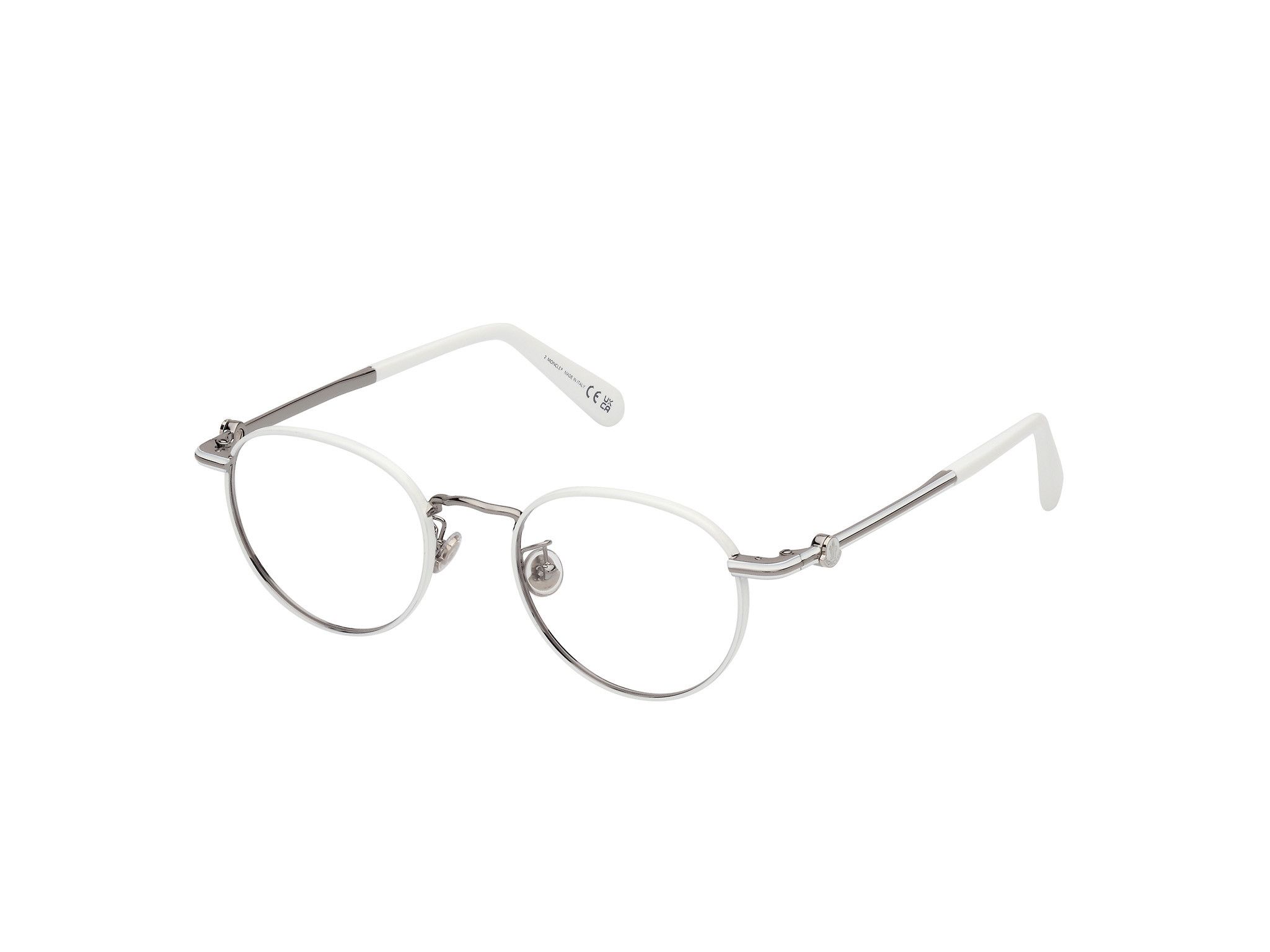 Moncler o1y0225 Size : OS / 48 mm Eyeglass Frame in White/Silver Size ONE SIZE - 2 Thumbnail