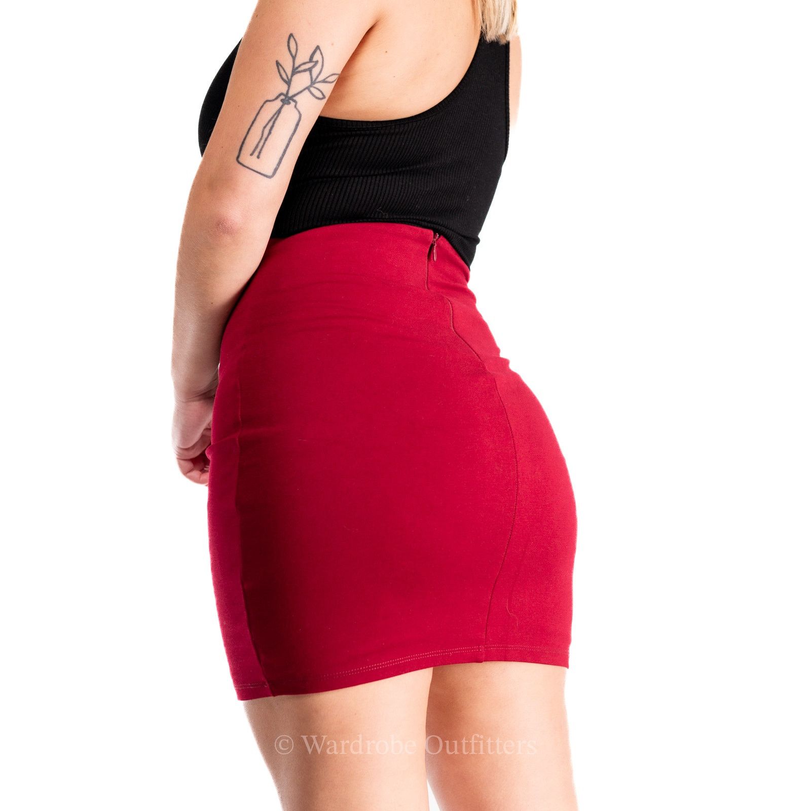 Designer Lulu's Deep Red Mini Skirt - S Size 27" / US 4 / IT 40 - 7 Thumbnail