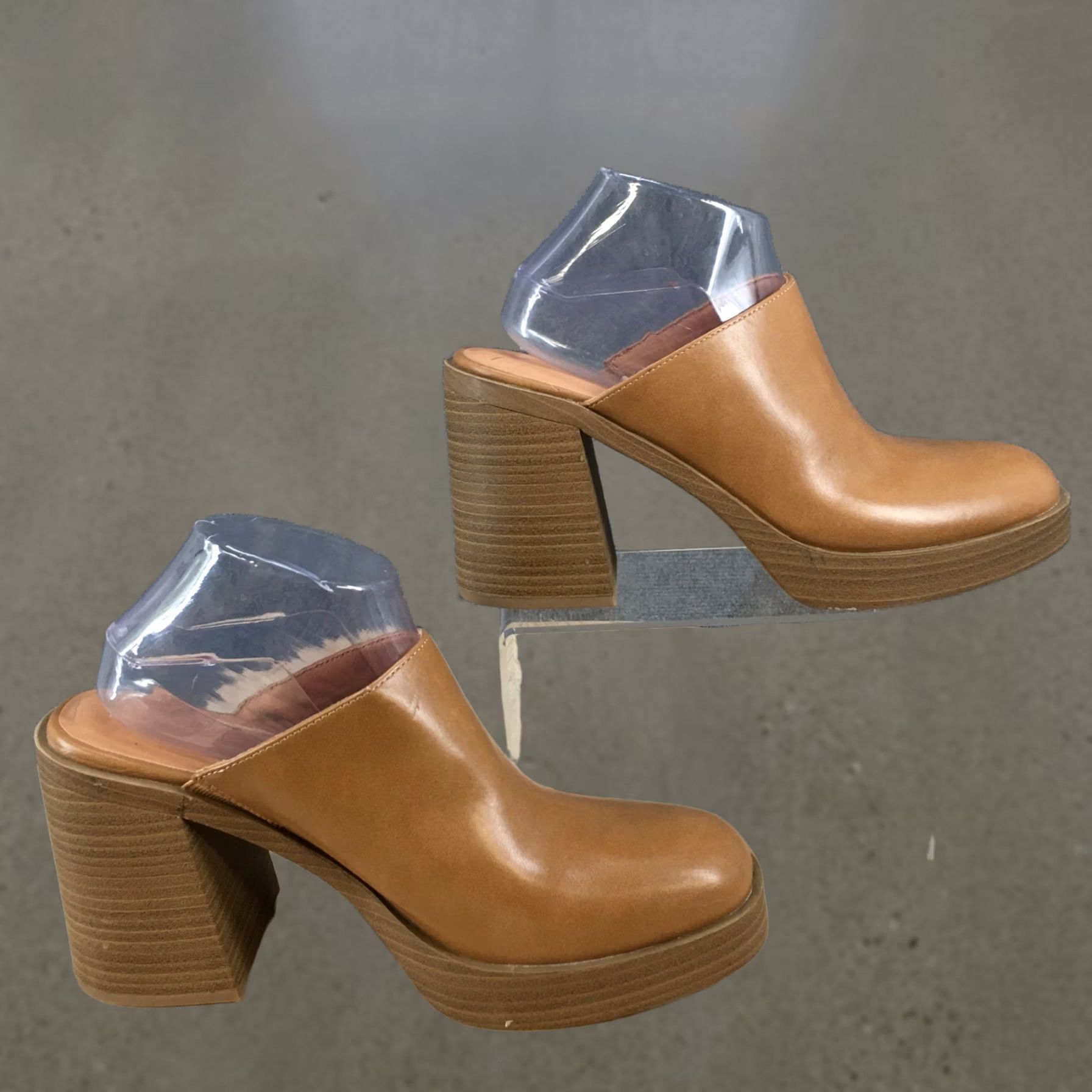 Vintage Universal Thread Sandals Tess Block Heels Slip On Mules Brown Casual Womens 10 Size US 10 / IT 40 - 1 Thumbnail