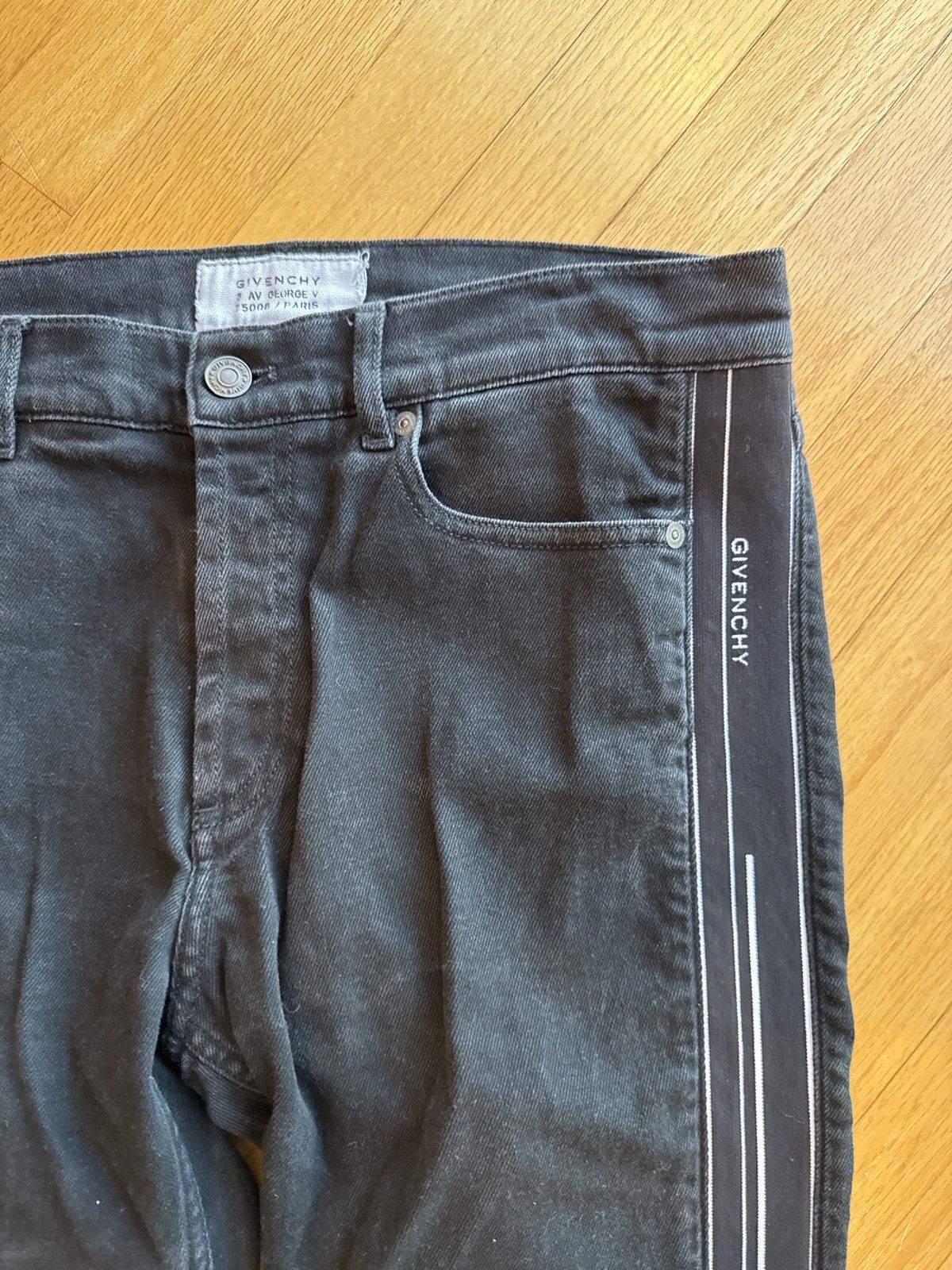 Givenchy Givenchy Side Stripe Black Denim Size US 32 / EU 48 - 1 Thumbnail