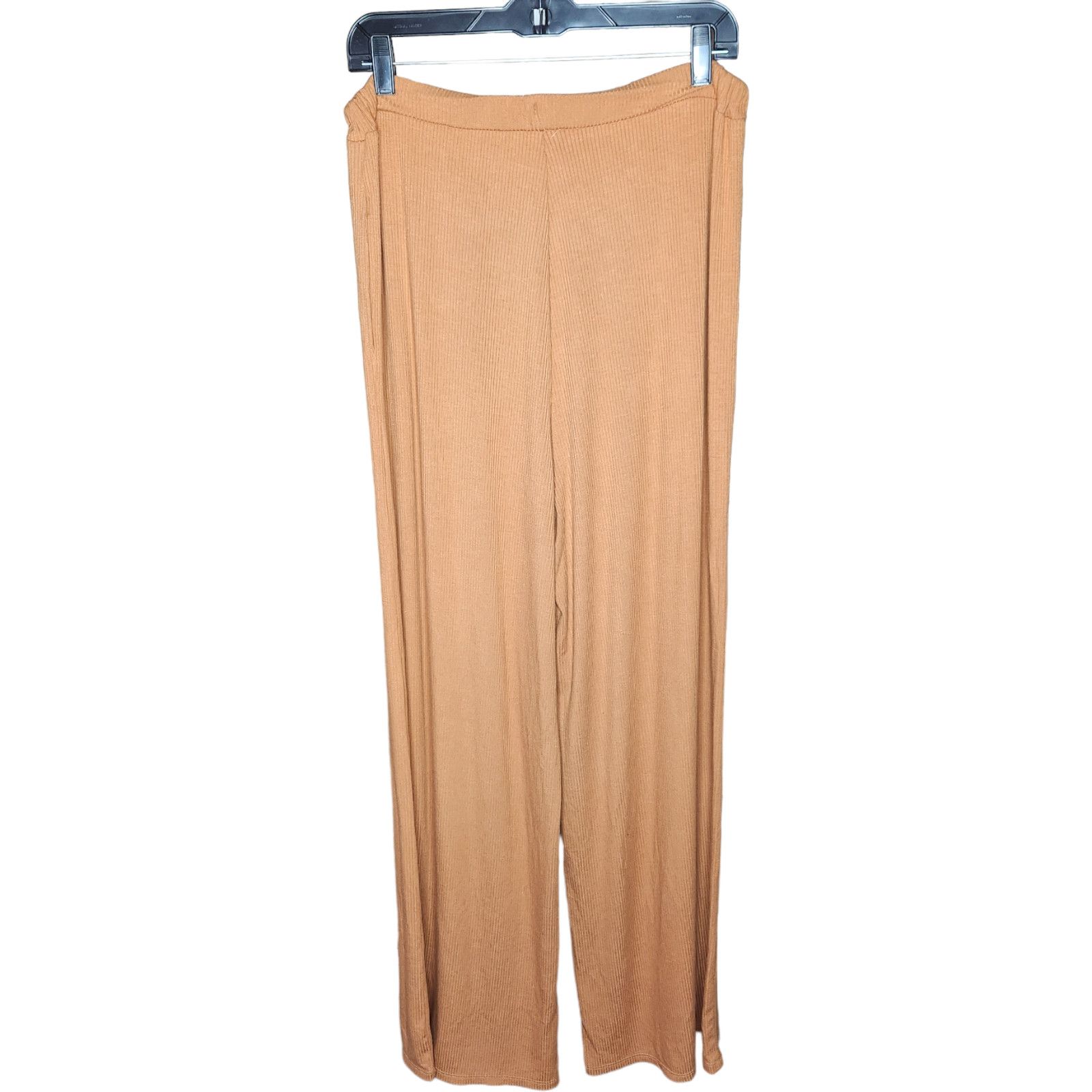 Other AFRM Womens Large Caramel Ribbed Wide Leg Knit Casual Pant Size 30" / US 8 / IT 44 - 5 Thumbnail