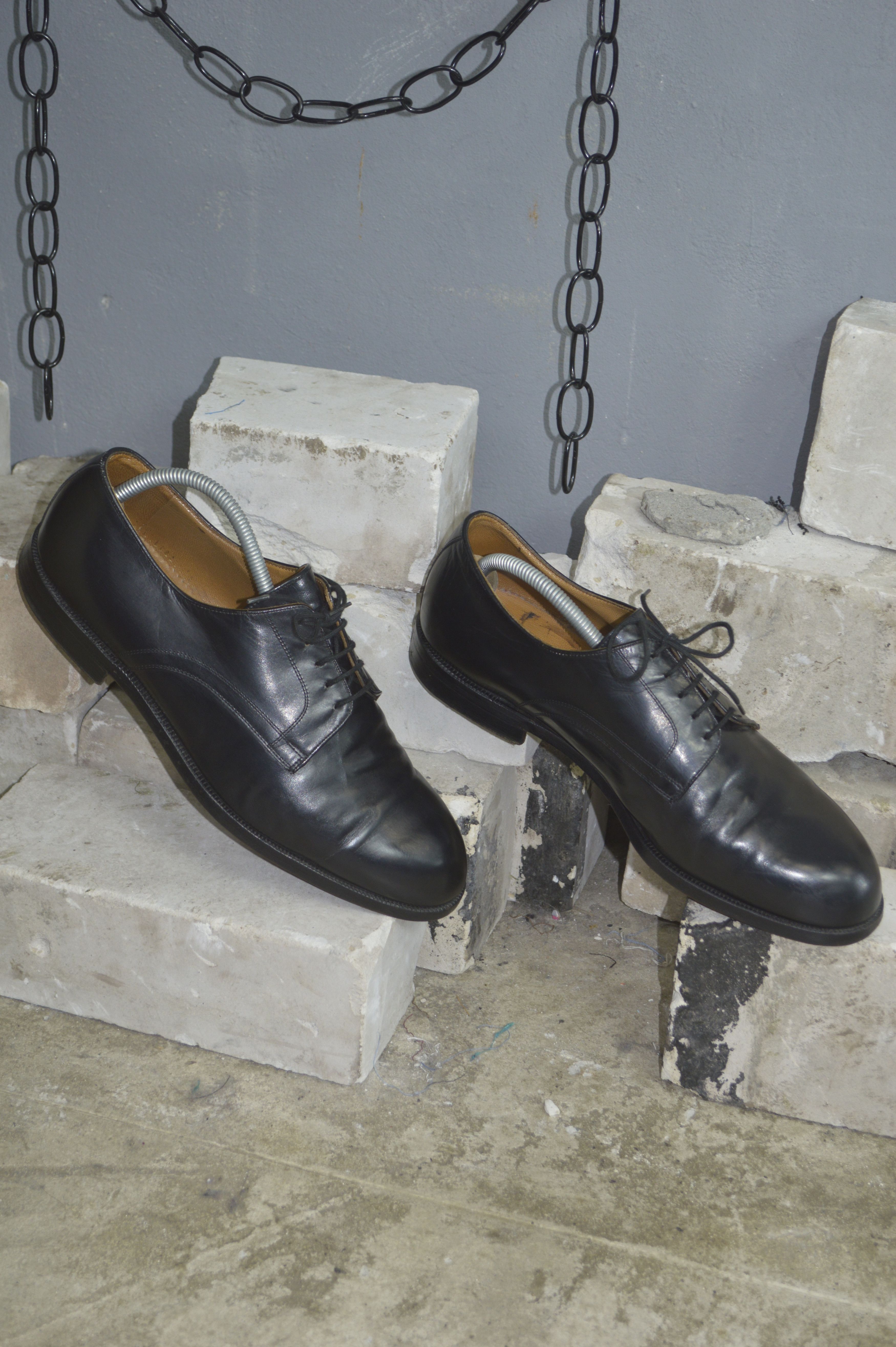 Bally 1990s BALLY HANDMADE LEATHER DERBY SHOES - 5133 Size US 11.5 / EU 44-45 - 1 Thumbnail