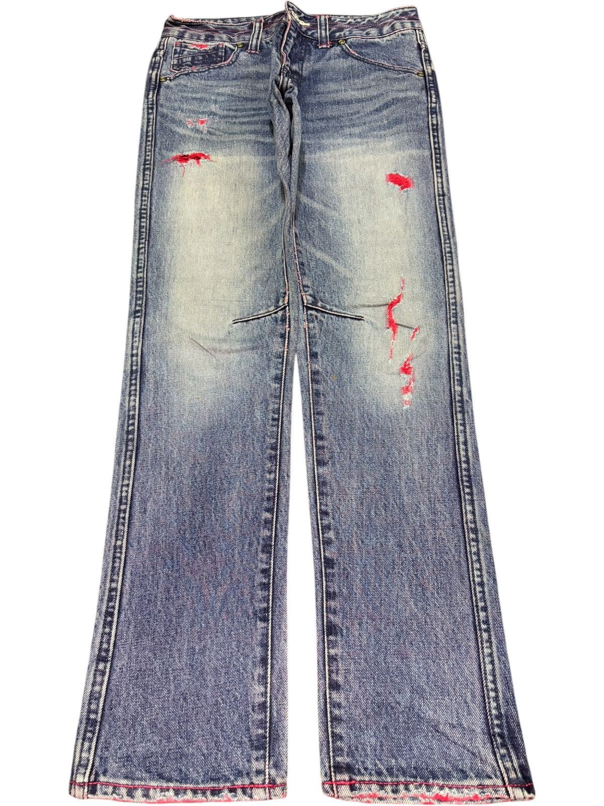 Ksubi Vintage Japanese Brand Faded Wash Distressed Jeans Size 29" - 1 Thumbnail