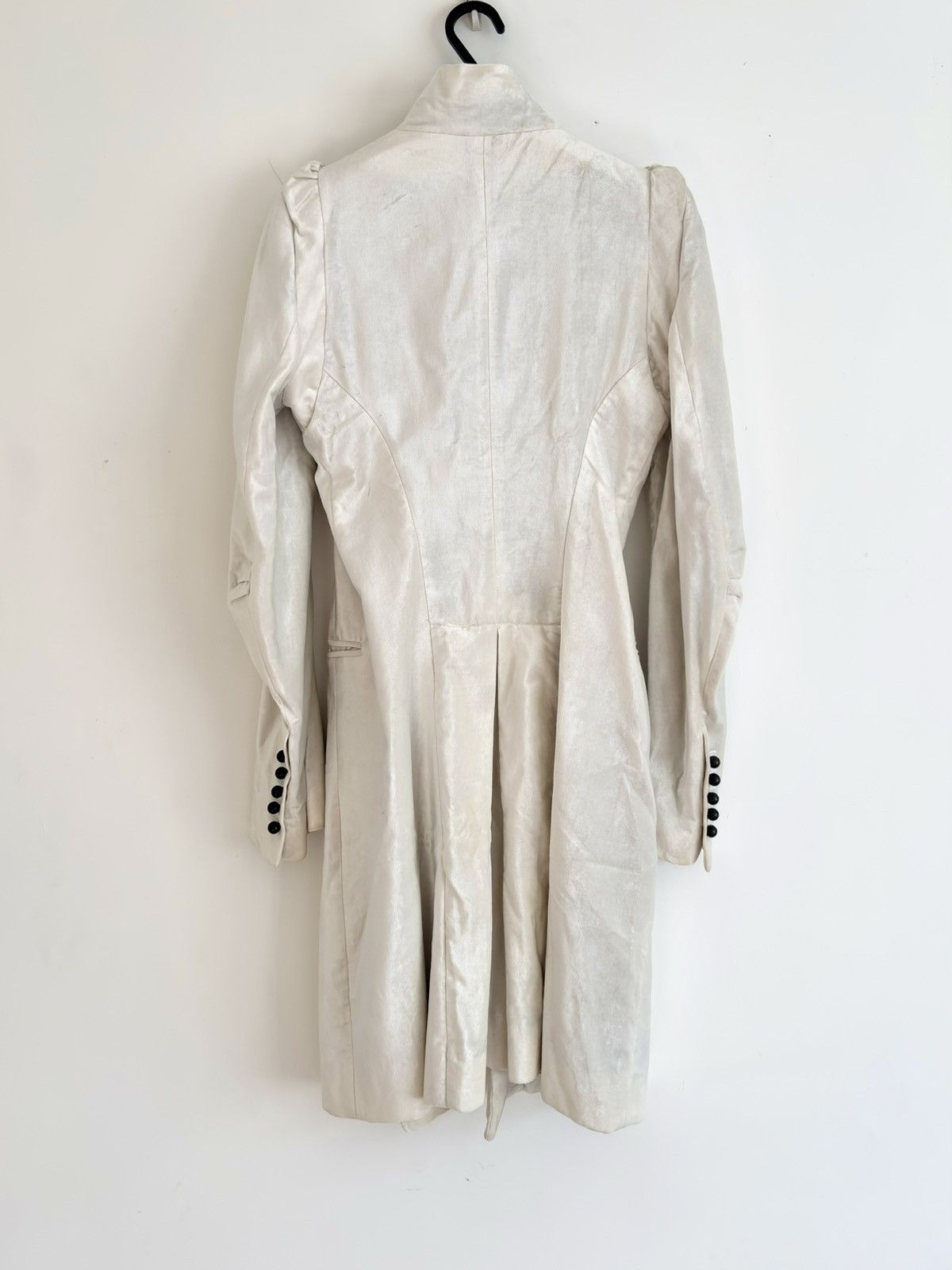 Ann Demeulemeester Ann Demeulemeester White Velvet Coat Size S / US 4 / IT 40 - 5 Thumbnail