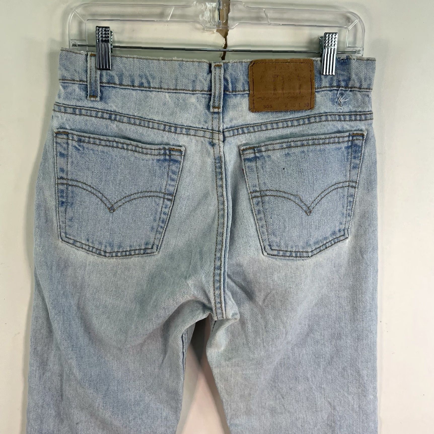 Levi's Levi's 505 Cropped Denim Jeans Women Size 30 Inseam 27 Light Wash Distressed Blue Regular Fit Size 30" / US 8 / IT 44 - 7 Thumbnail
