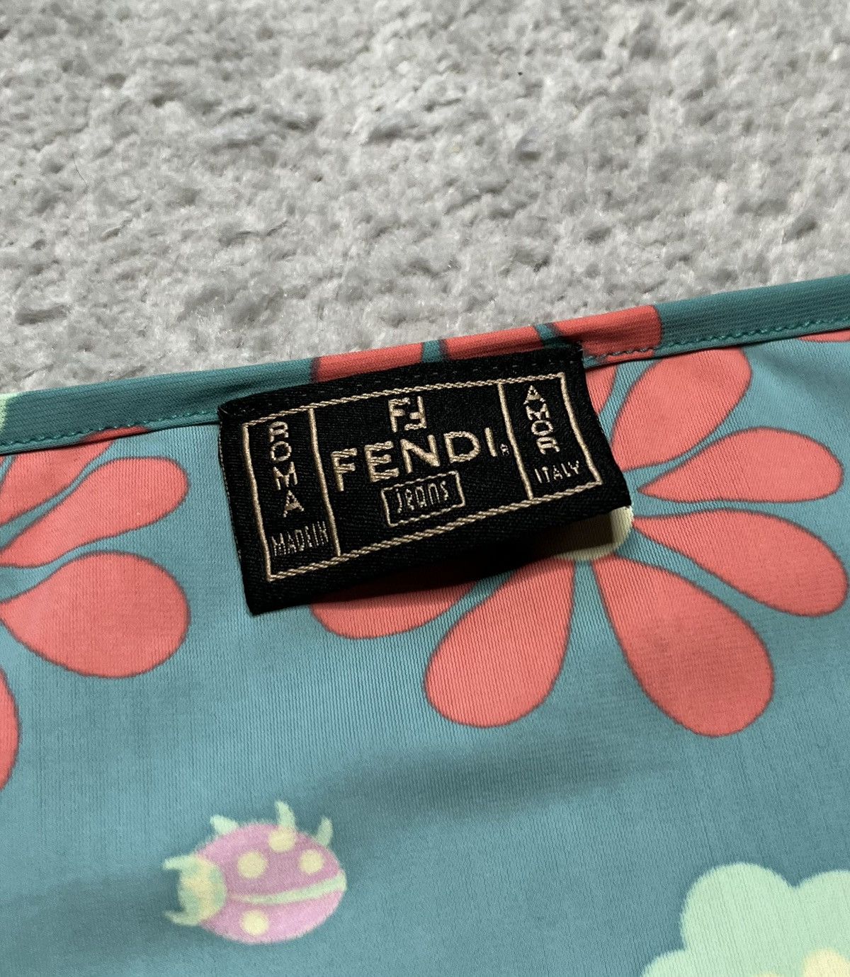 Fendi Vintage Blue Floral T-shirt Tee Fendi Cropp Top Designer Size S / US 4 / IT 40 - 4 Thumbnail