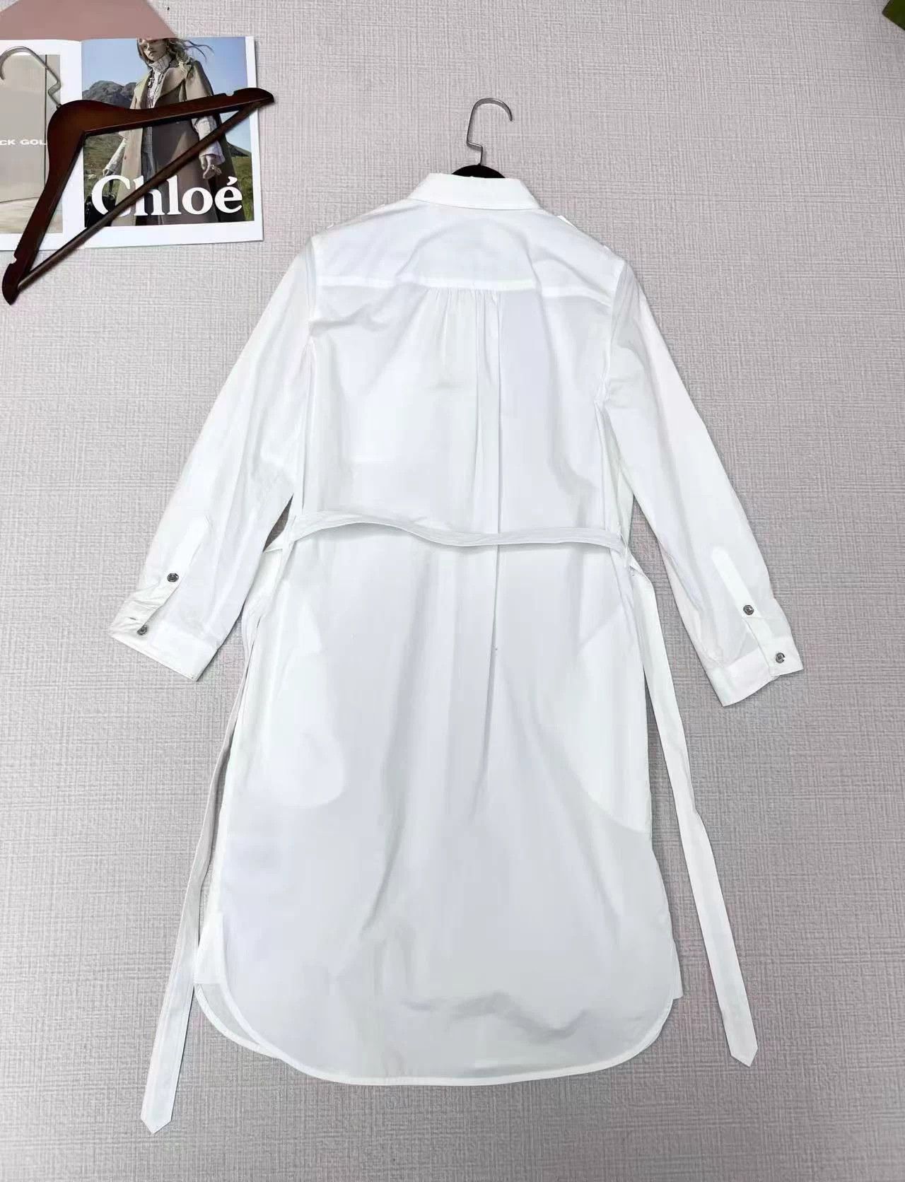 Burberry Burberry Women's White Embroidered Logo Dress 36 Size S / US 4 / IT 40 - 3 Thumbnail