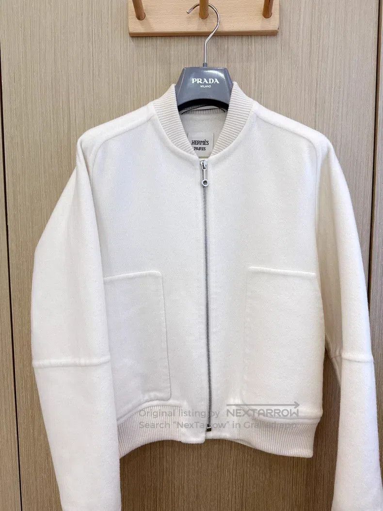 Hermes Hermes 100% Cashmere Overcoat Baseball Jacket Back Embroid Size XS / US 0-2 / IT 36-38 - 2 Thumbnail