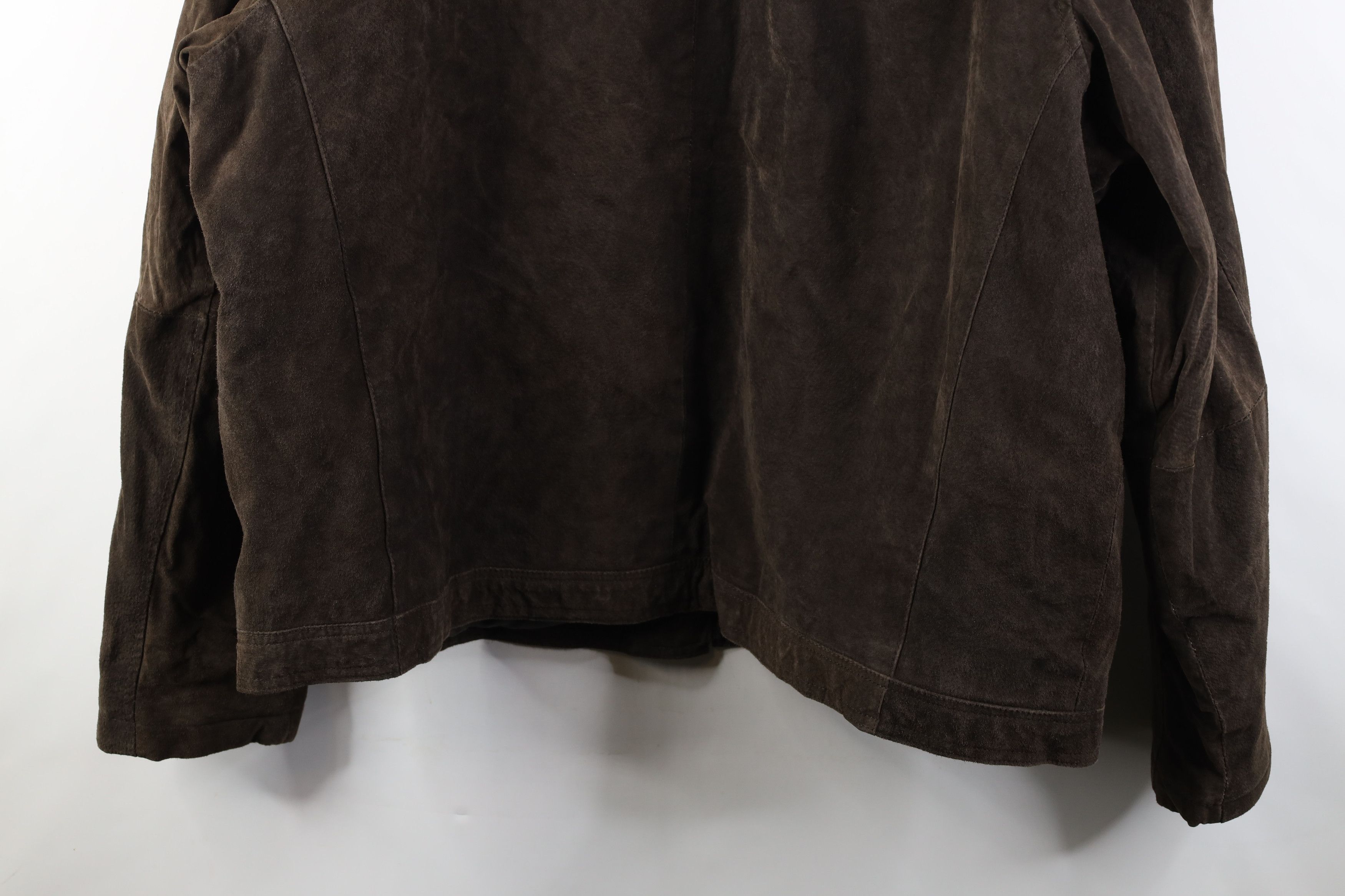 Vintage Vintage 90s Streetwear Suede Leather Bomber Jacket Brown Size US XXL / EU 58 / 5 - 16 Thumbnail