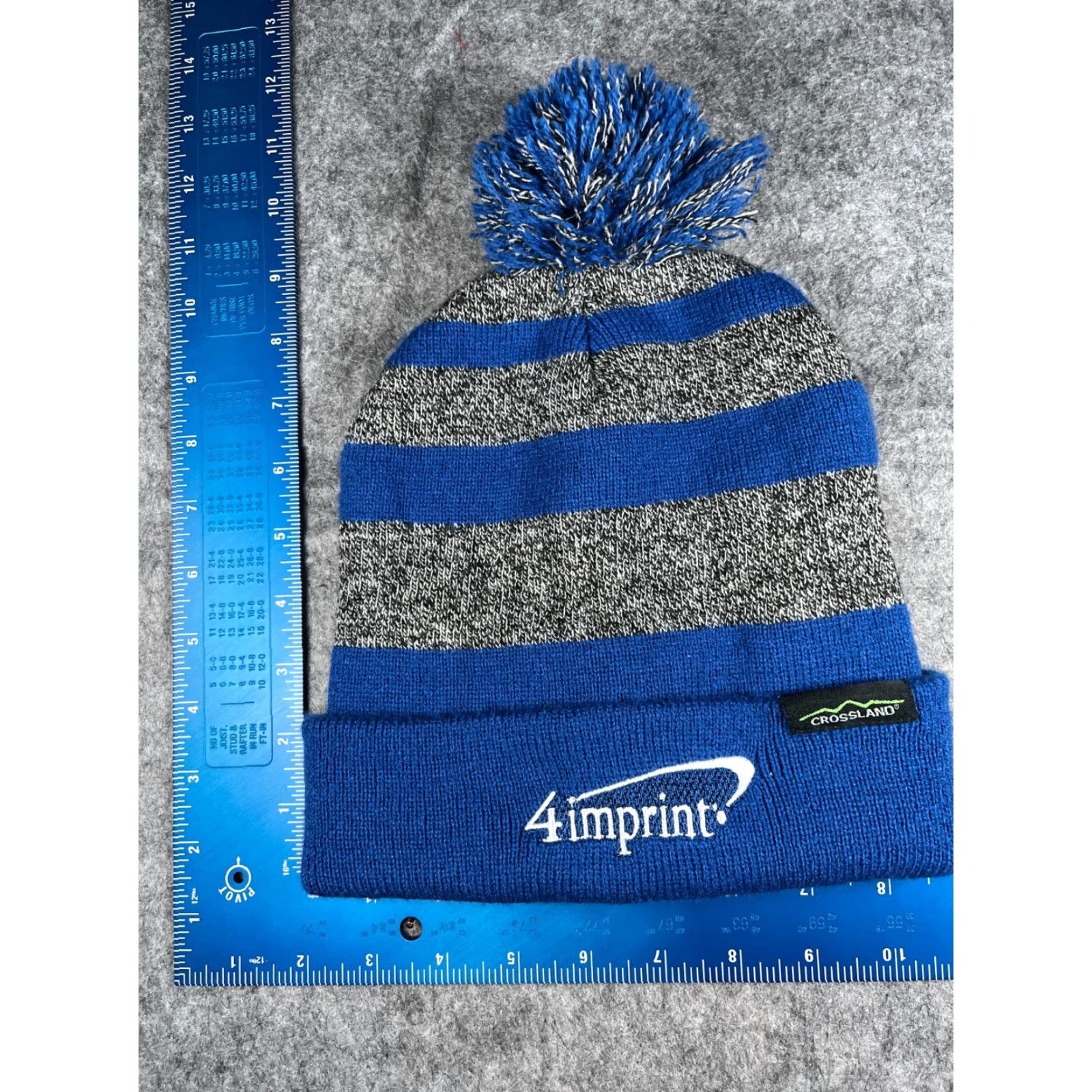 Vintage Crossland Beanie Adult One Size Blue Knit 100%Acrylic Striped Hat Winter Casual Workwear Mens Women’s Size ONE SIZE - 2 Thumbnail