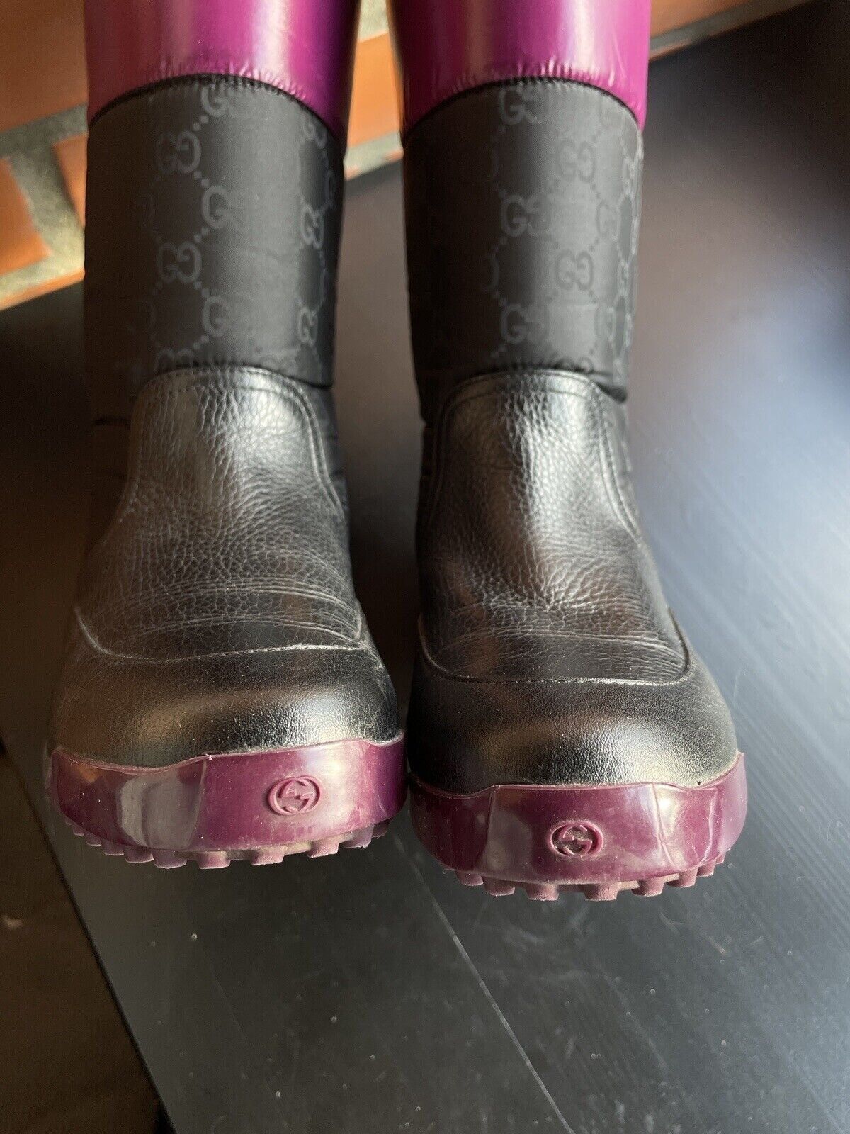 Gucci GUCCI GG NYLON BLACK PURPLE TRIM WINTER BOOTS size 35 Size US 5 / IT 35 - 10 Thumbnail