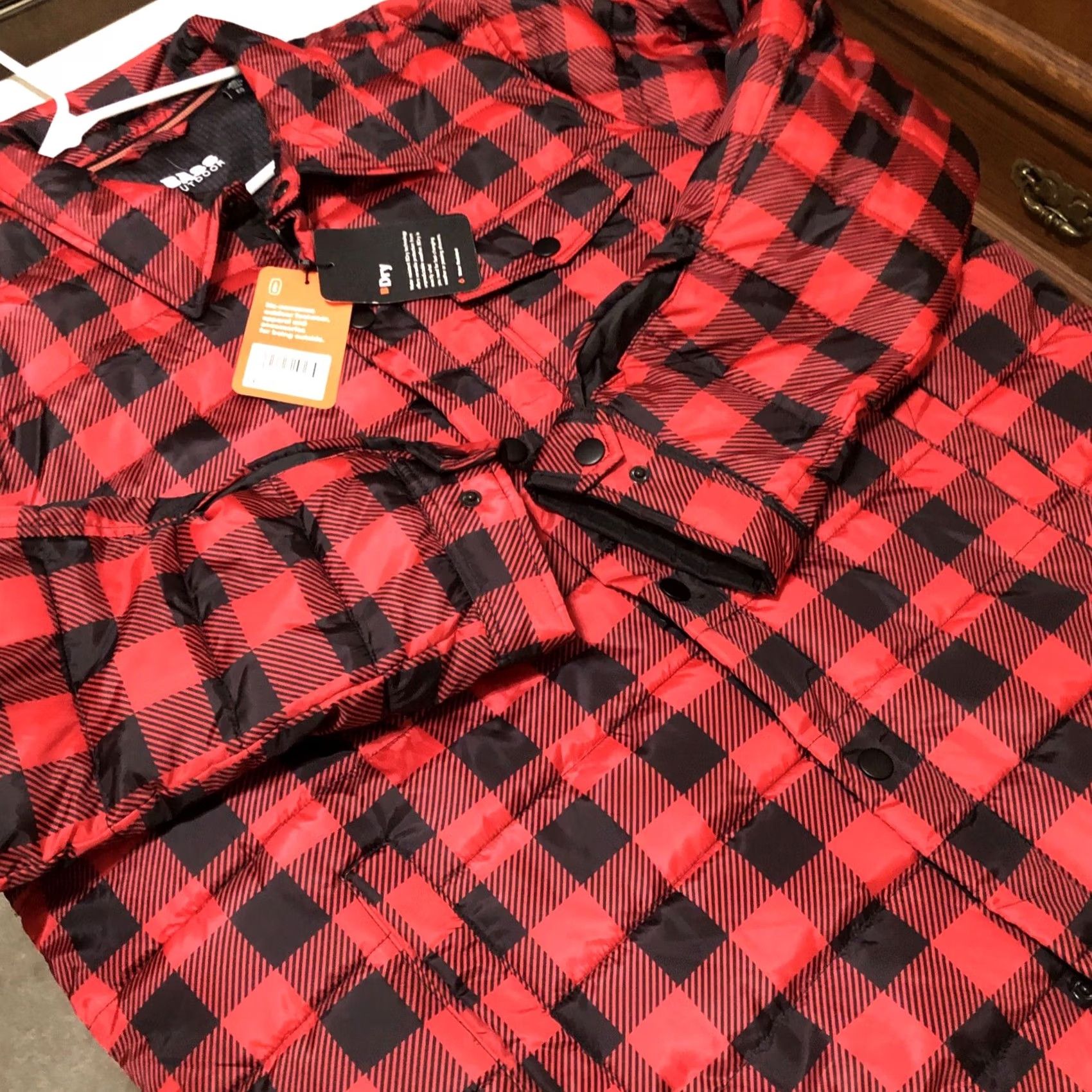 Vintage Bass Outdoor Puffer Jacket Plaid XL Men Red Down Fill New With Tags Size US XL / EU 56 / 4 - 3 Thumbnail