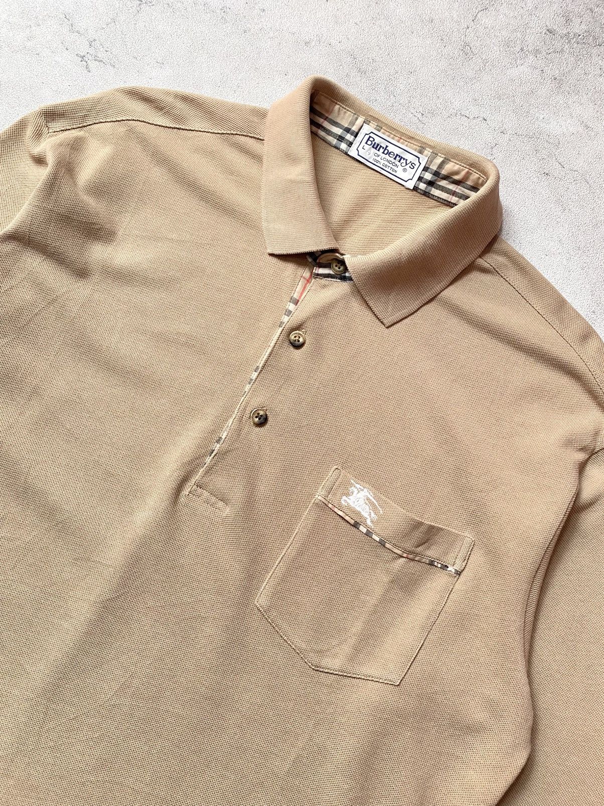 Burberry Vintage BURBERRYS Nova Check Longsleeve Polo Shirt Size US L / EU 52-54 / 3 - 3 Thumbnail