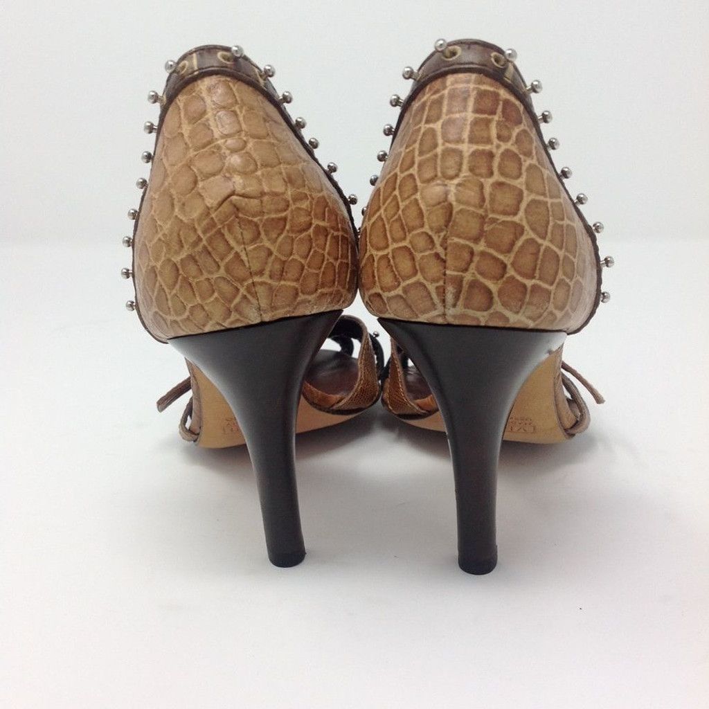 Giuseppe Zanotti Giuseppe Zanotti Y2K Studded Brown Leather Caged Heels 35.5 Size US 4.5 / IT 34.5 - 12 Thumbnail