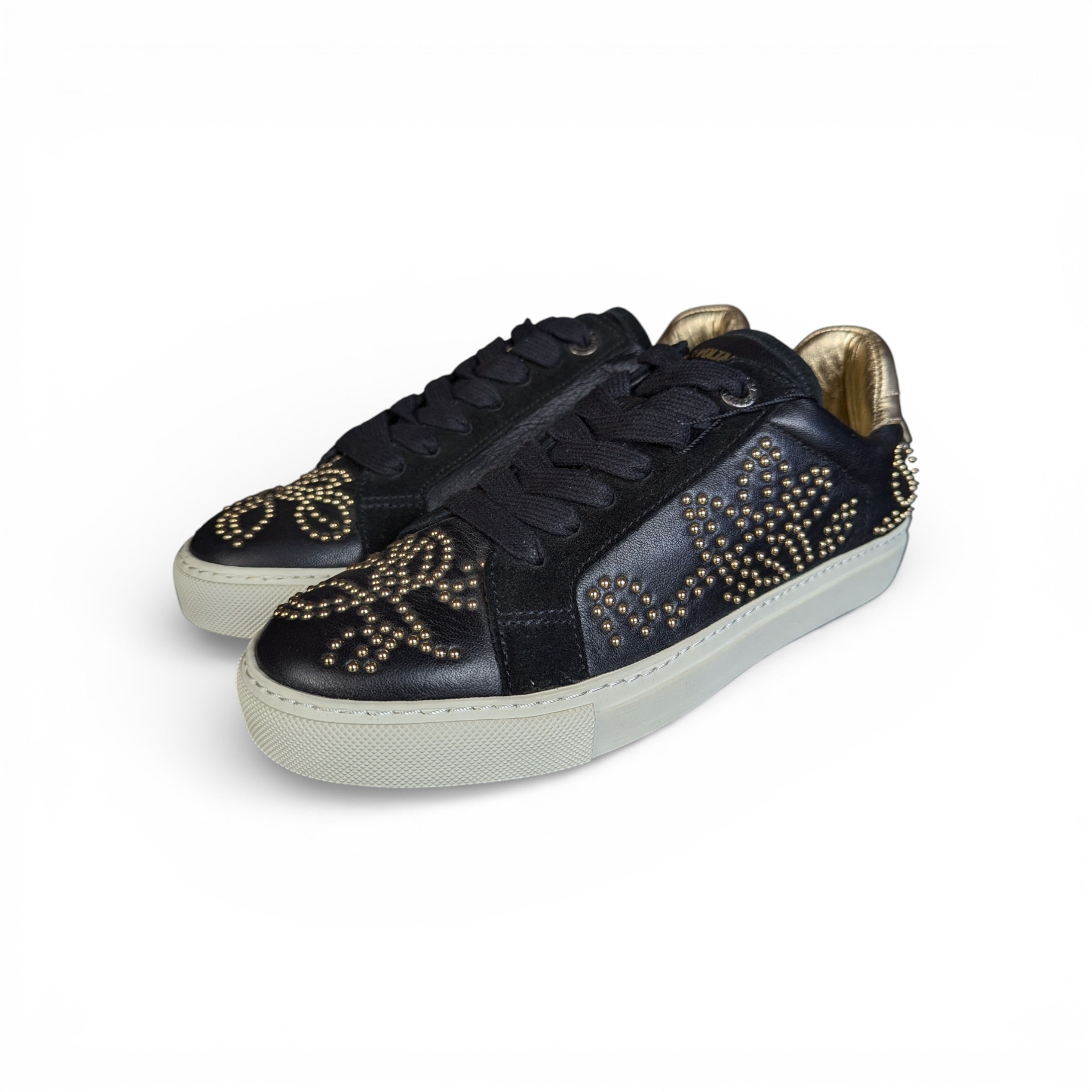ZADIG&VOLTAIRE BLACK LEATHER SNEAKERS