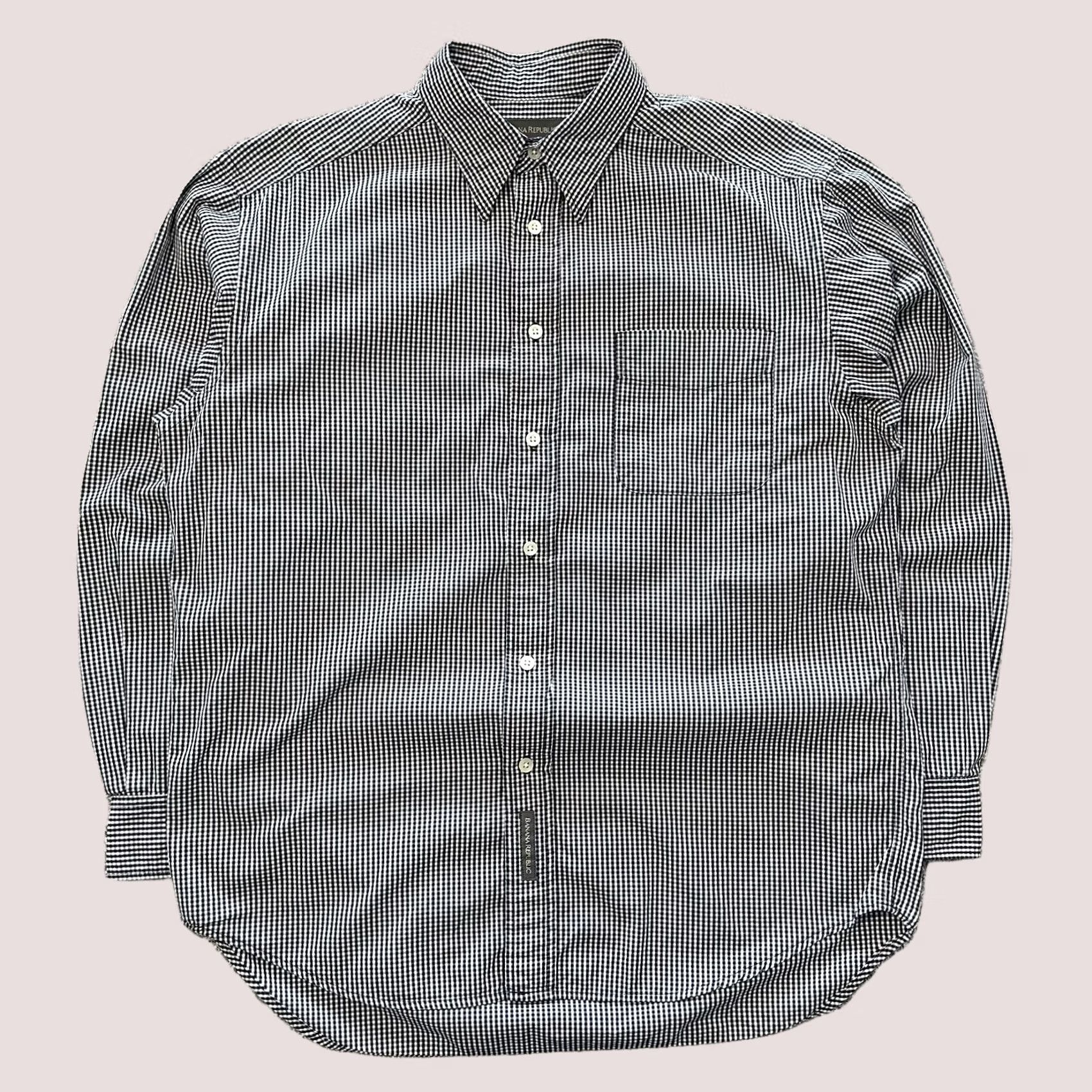 Banana Republic Banana Republic Shirt Mens M Gingham Navy Blue Long Sleeve Button Down - Casual Size US M / EU 48-50 / 2 - 1 Thumbnail