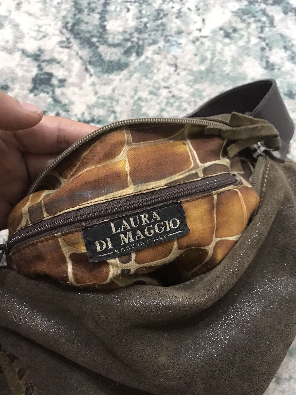 Made In Italy Laura Di Maggio Waxed Leather Handbag