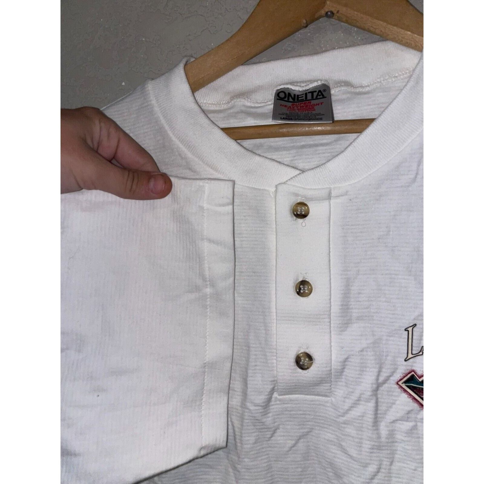 Vintage Vintage Las Vegas Nevada Button Henley Neck White L Shirt Size US L / EU 52-54 / 3 - 4 Thumbnail