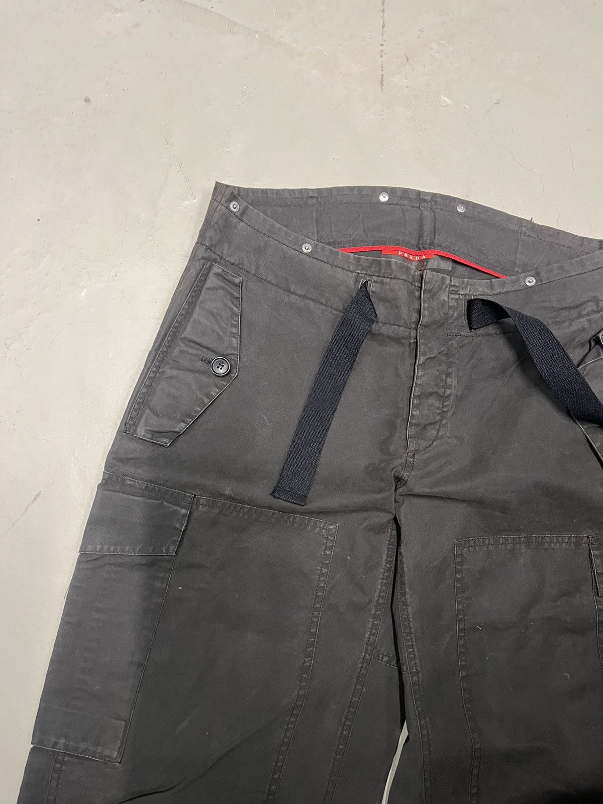 Prada Archive rare waxed vintage 90s cargo pocket pants Size US 32 / EU 48 - 9 Thumbnail