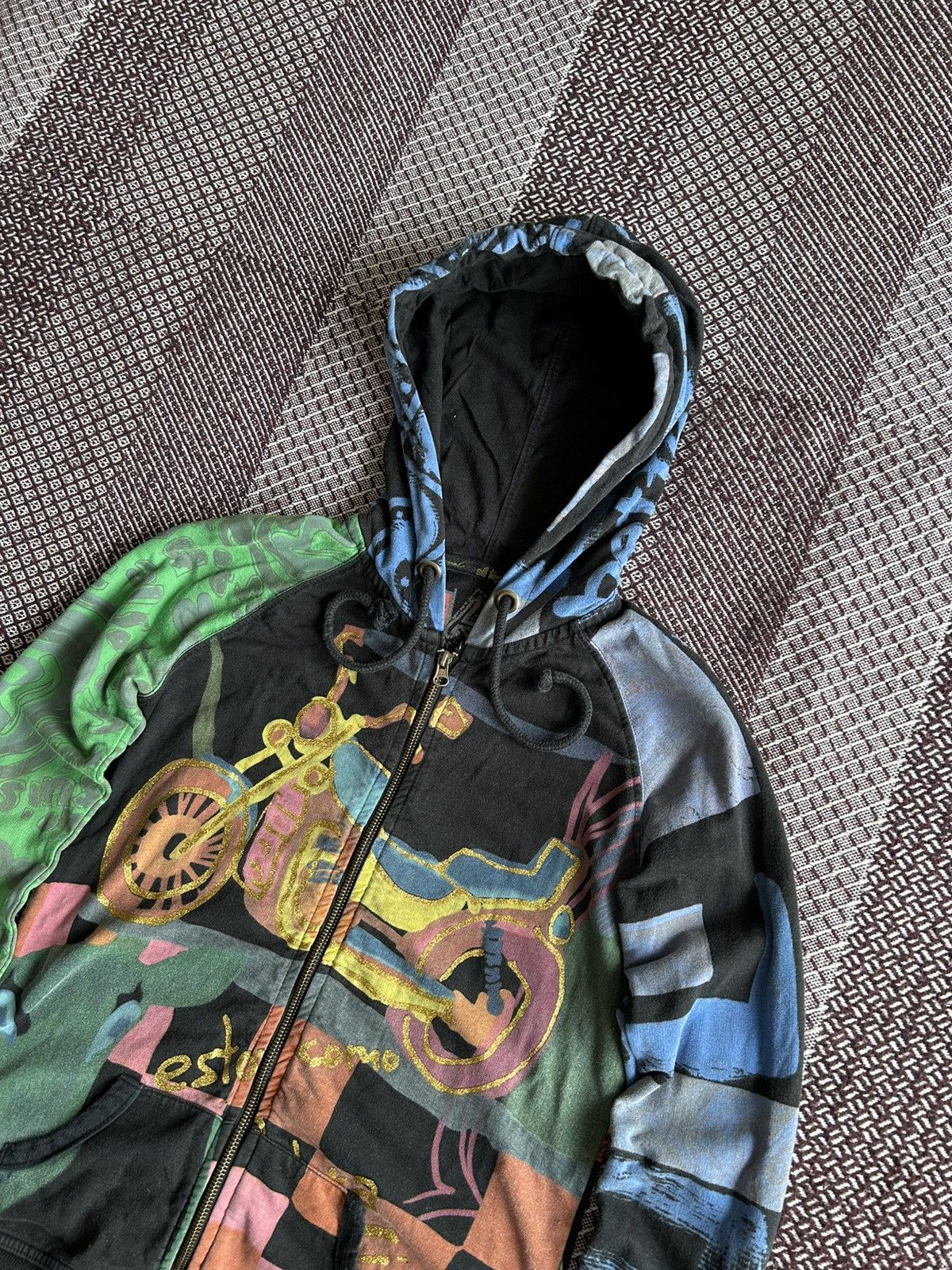 Japanese Brand × Vintage Vintage 90s Art Zip Up Hoodie Streetwear Size S Size S / US 4 / IT 40 - 6 Thumbnail