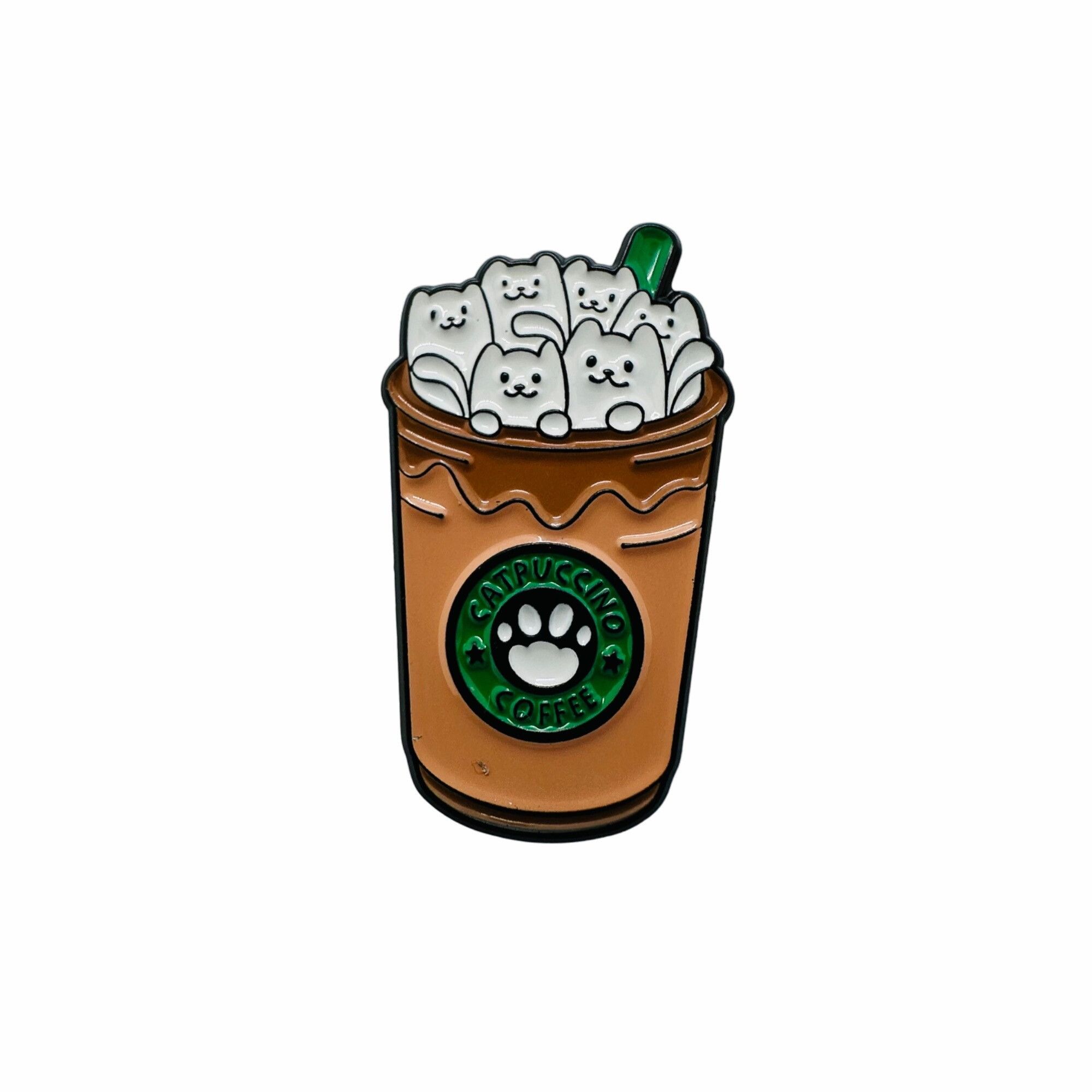 Other New brooch Cats and Coffee Starbucks Logo Enamel Pin Catpucc Size ONE SIZE - 5 Thumbnail