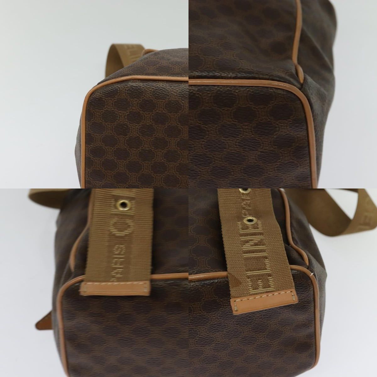Celine CELINE Macadam Canvas Backpack Pvc Leather Brown Gold Size ONE SIZE - 10 Thumbnail