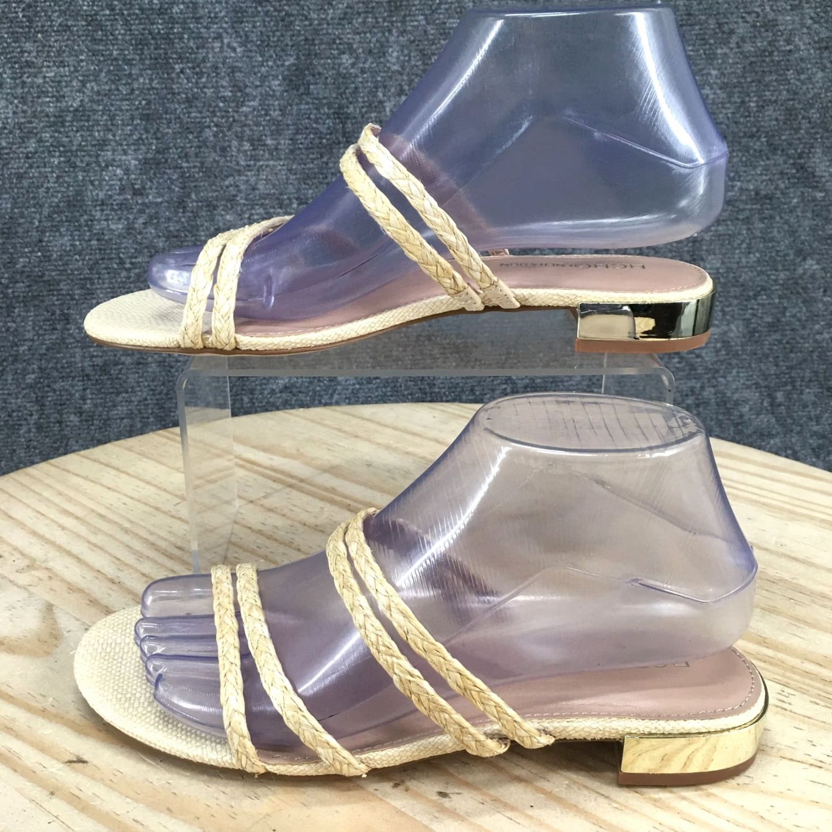 BCBGeneration BCBGeneration Sandals Womens 7 M Dexii Slip On Slides Beige Casual Braided Size US 7 / IT 37 - 2 Thumbnail