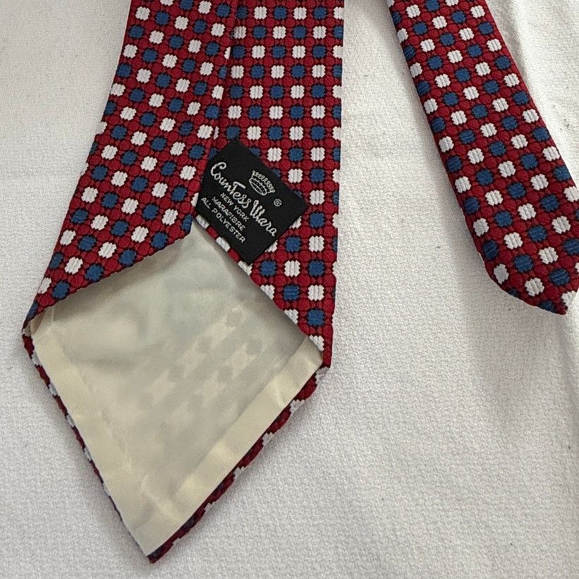 Countess Mara Countess Mara Red/White/Blue Geometric Tie - Vintage Size ONE SIZE - 8 Thumbnail