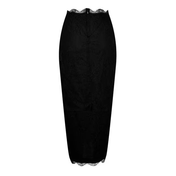 Dolce & Gabbana o1g2r1mq1024 Chantilly Lace Midi Skirt in Nero Size 27" / US 4 / IT 40 - 2 Thumbnail