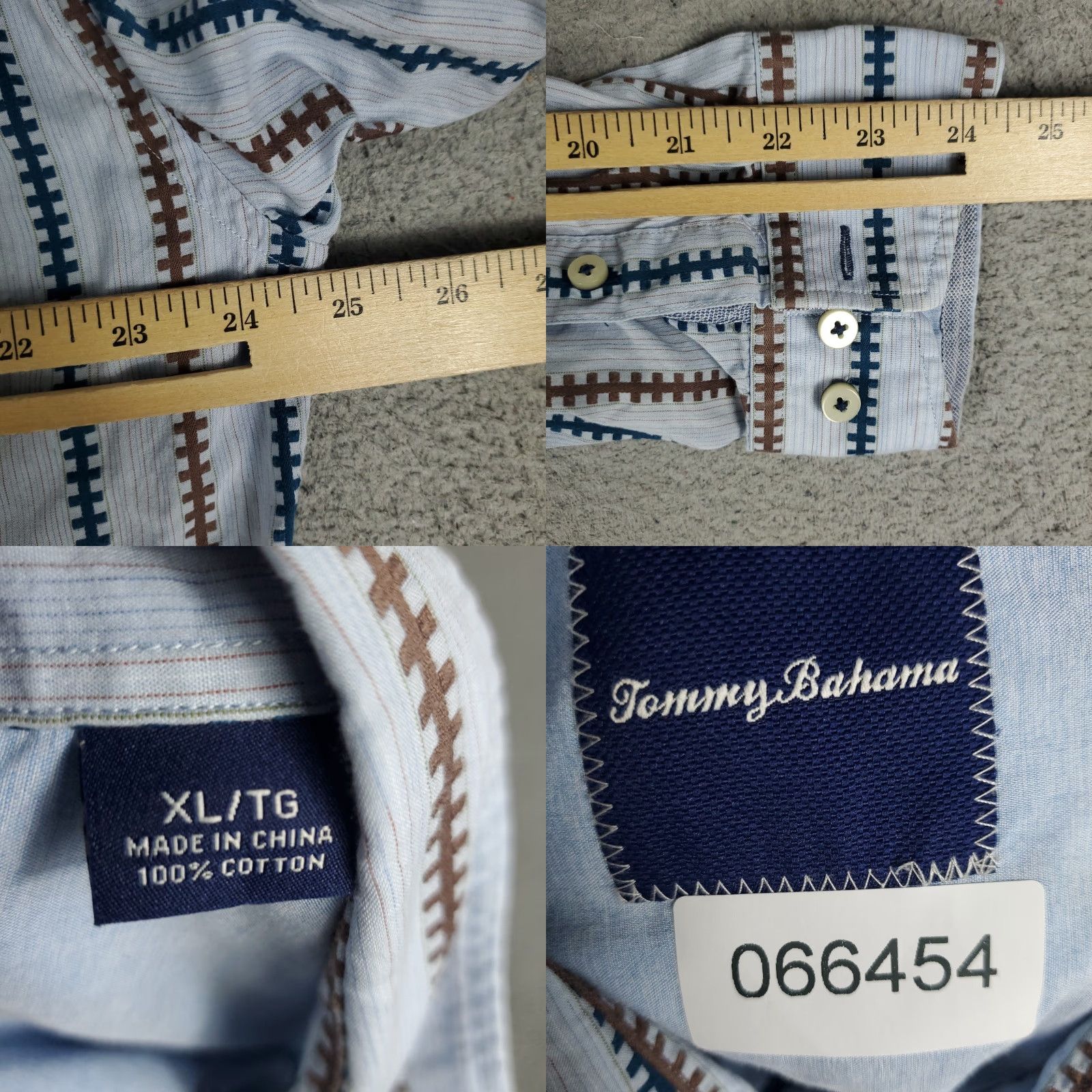 Tommy Bahama Tommy Bahama Shirt Mens XL Blue Striped Button-Up Long Sleeve Cotton Size US XL / EU 56 / 4 - 8 Thumbnail