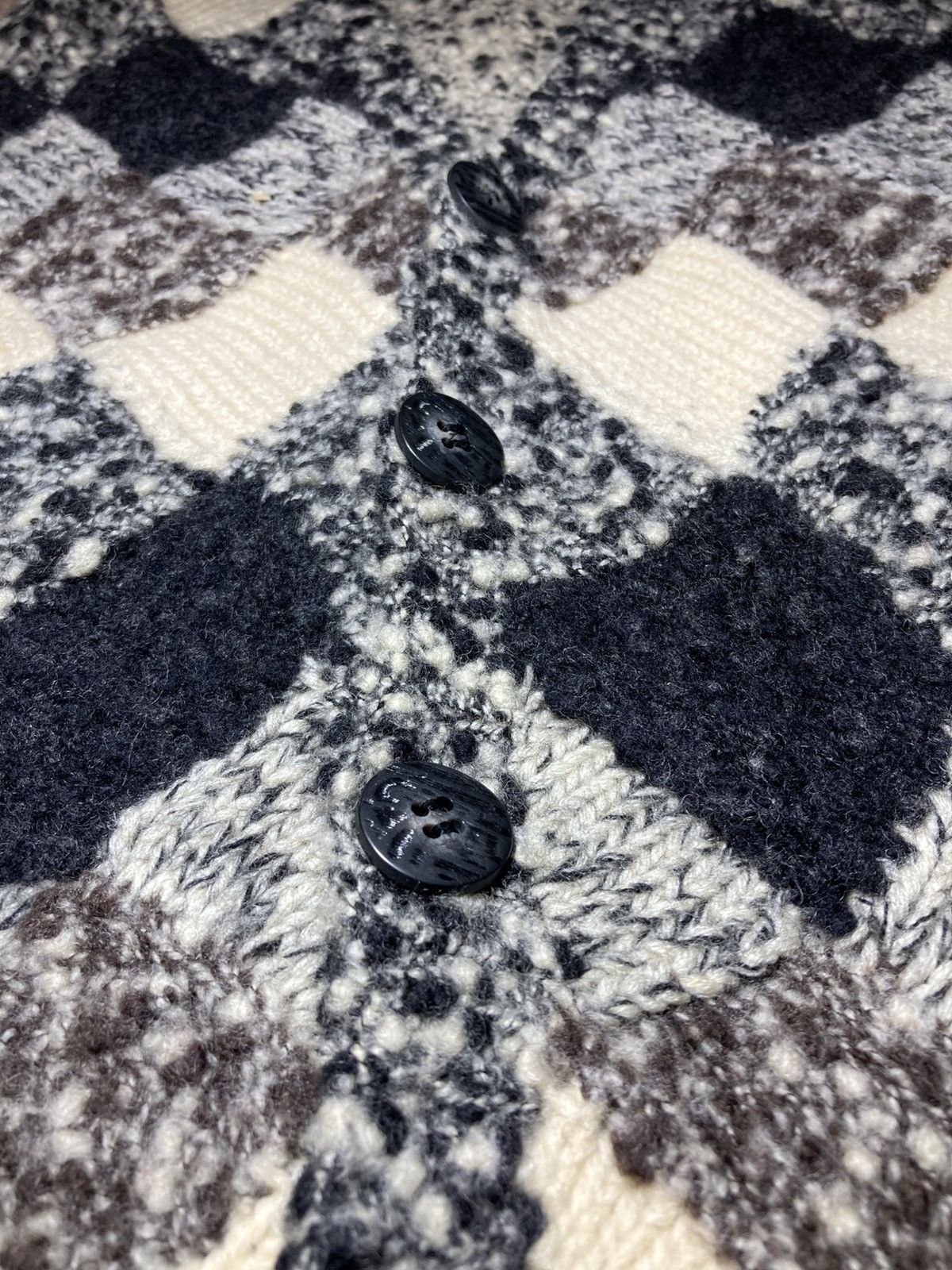 Yoshiyuki Konishi 90s Ficce Uomo Carpet Vest Shaggy Checker Sweater Hand Knit Size US M / EU 48-50 / 2 - 4 Thumbnail