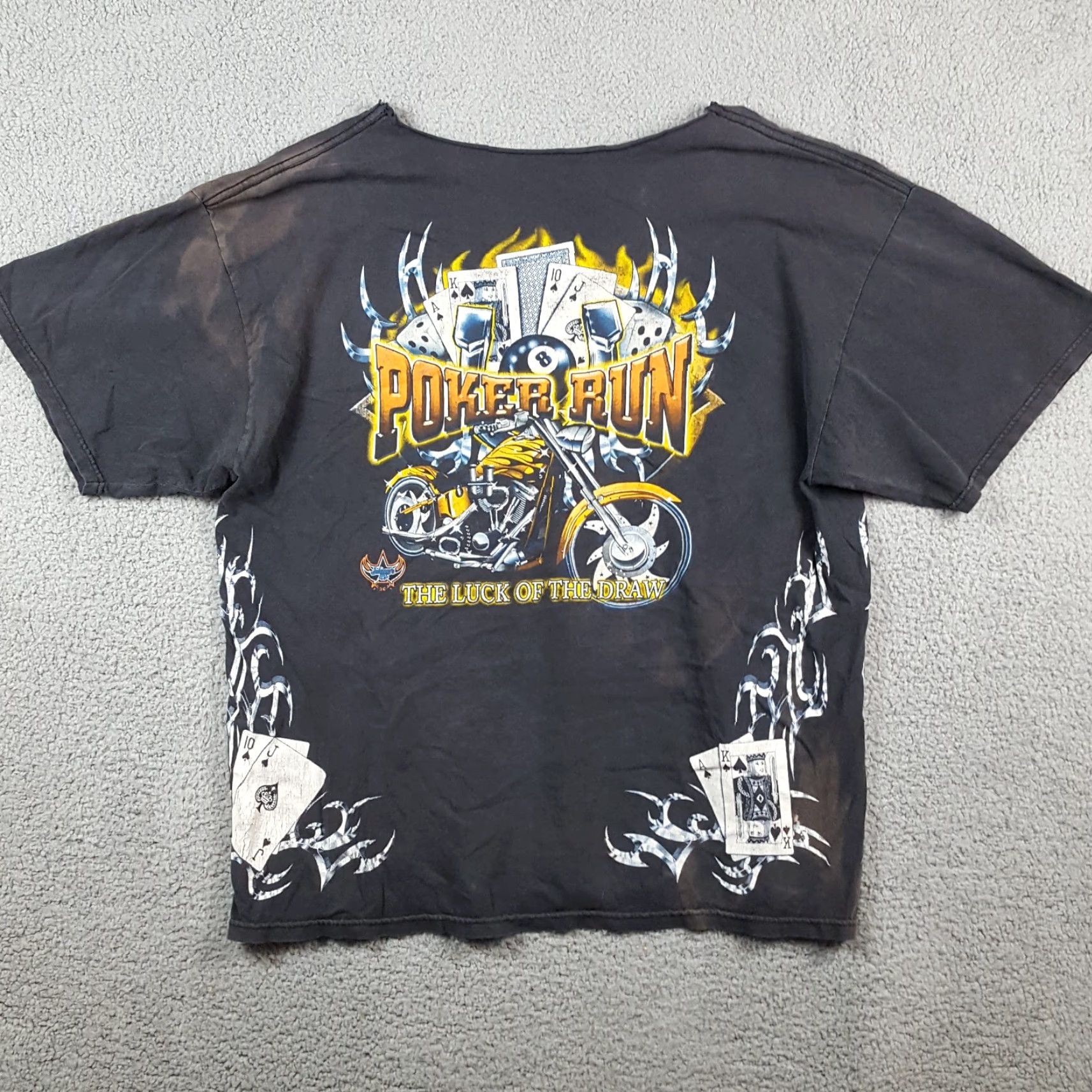 Vintage Y2K Distressed Poker Run Motorcycle Biker Tribal Size XL Faded Vintage T Shirt Size US XL / EU 56 / 4 - 7 Thumbnail