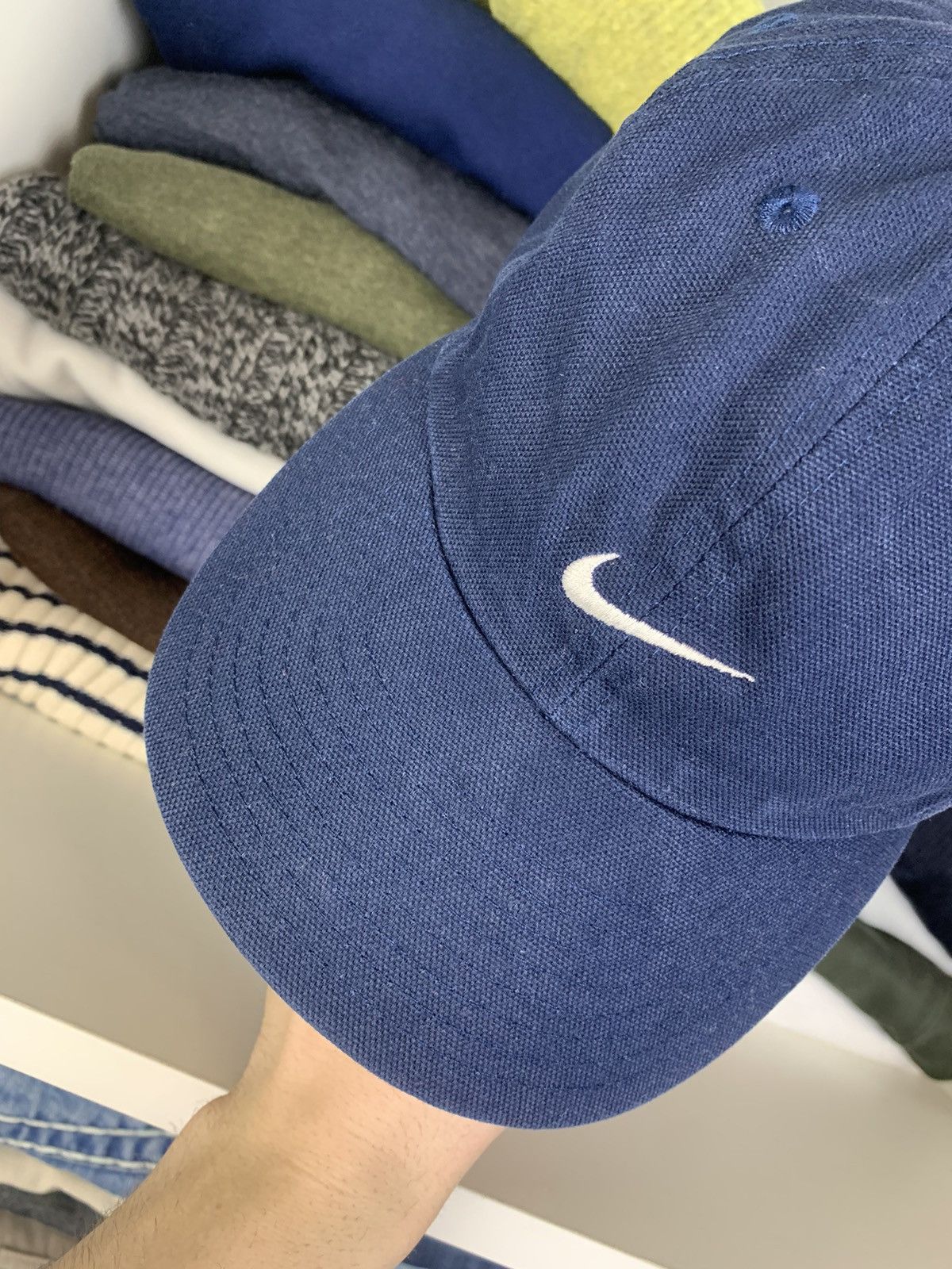 Nike × Vintage Vintage Nike Big Swoosh Cap Hat Size ONE SIZE - 8 Thumbnail
